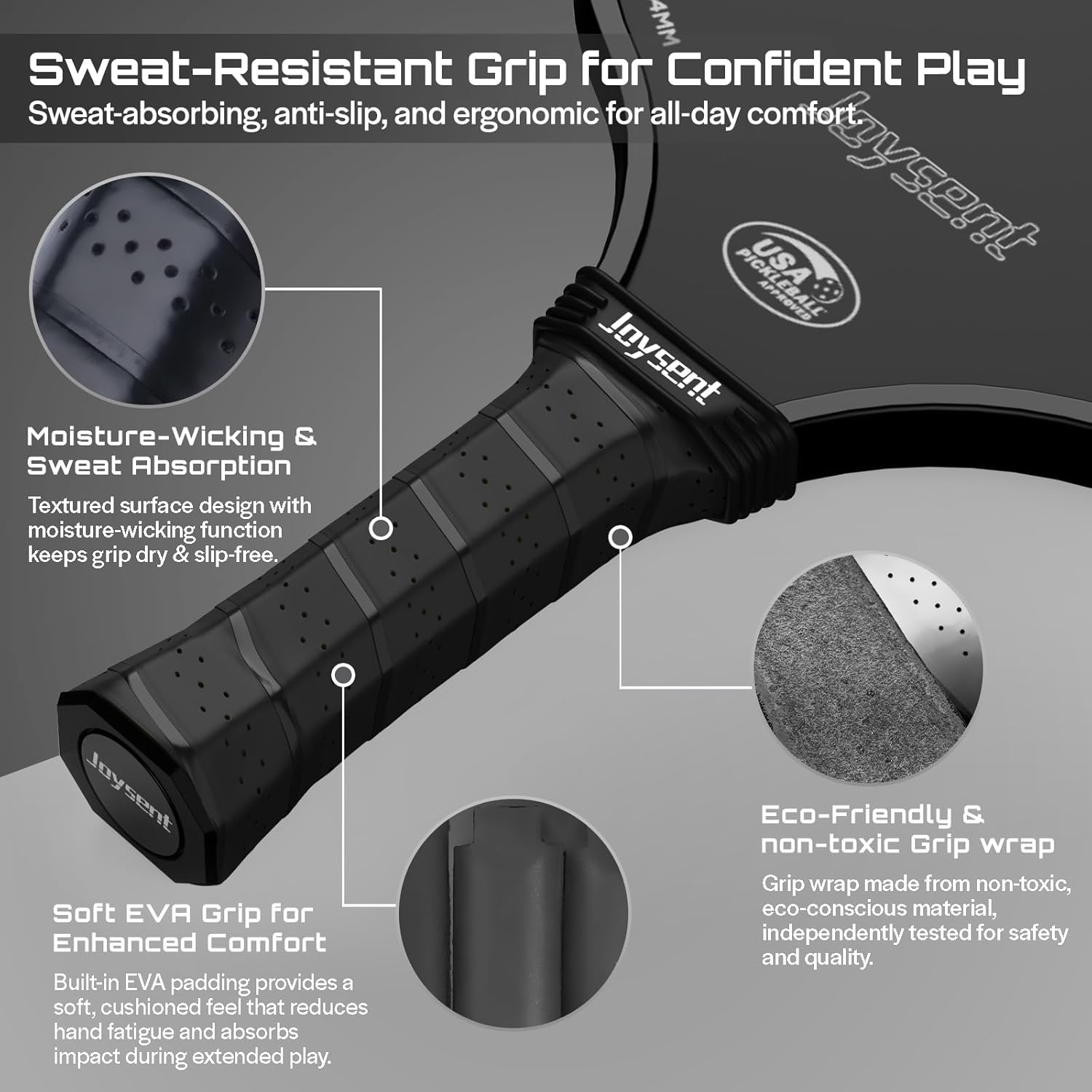 Pickleball Paddles Set, USAPA Approved Carbon Fiber Pickleball Set with Pickleball Rackets and Indoor Outdoor Pickle Balls, Beginner Pickleball Paddle for Adults Men Women - Image 6