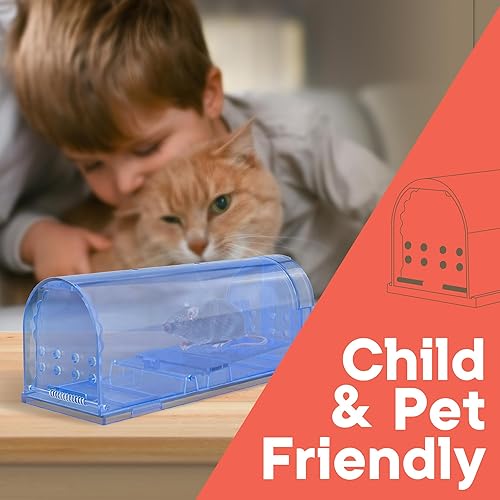 Miniatura 6 de Trampa humana para ratones para casa, trampa grande para ratones sin matar para interiores, para el hogar, trampa para ratas y ratones, segura para