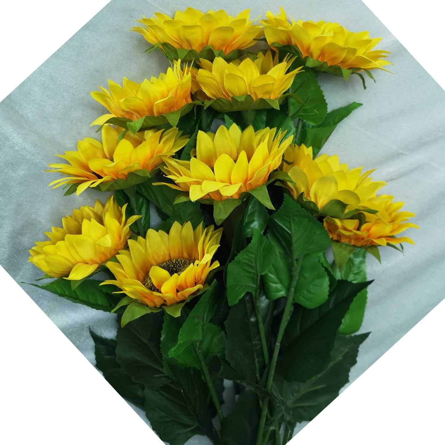 24" Silk Sunflowers Artificial Flowers Decor (10)