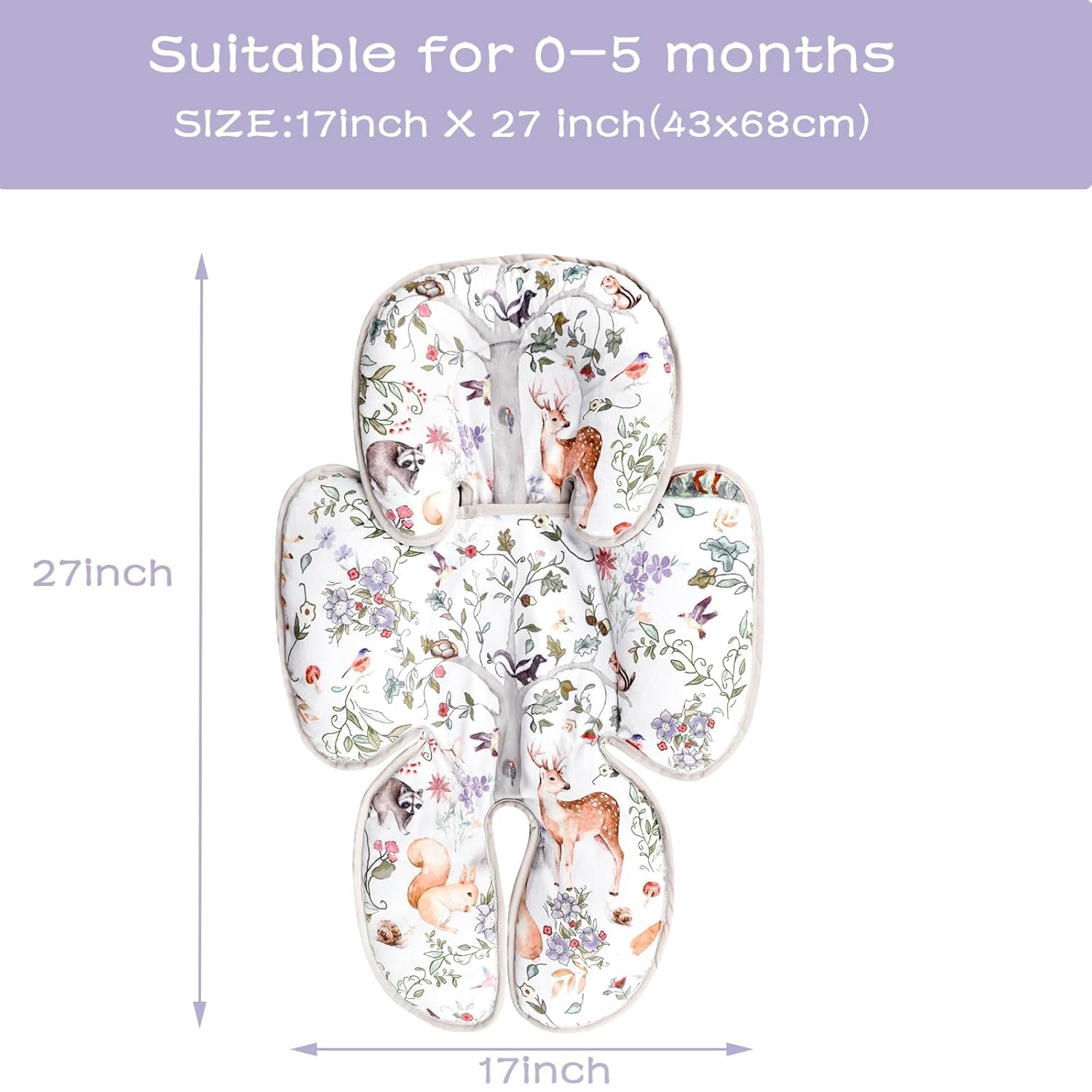TANOFAR Coussin de siège auto 2-en-1 pour nouveau-né, support de tête pour siège auto bébé filles garçons, coussin de soutien de tête extra doux pour siège auto bébé, poussettes, rebondisseurs