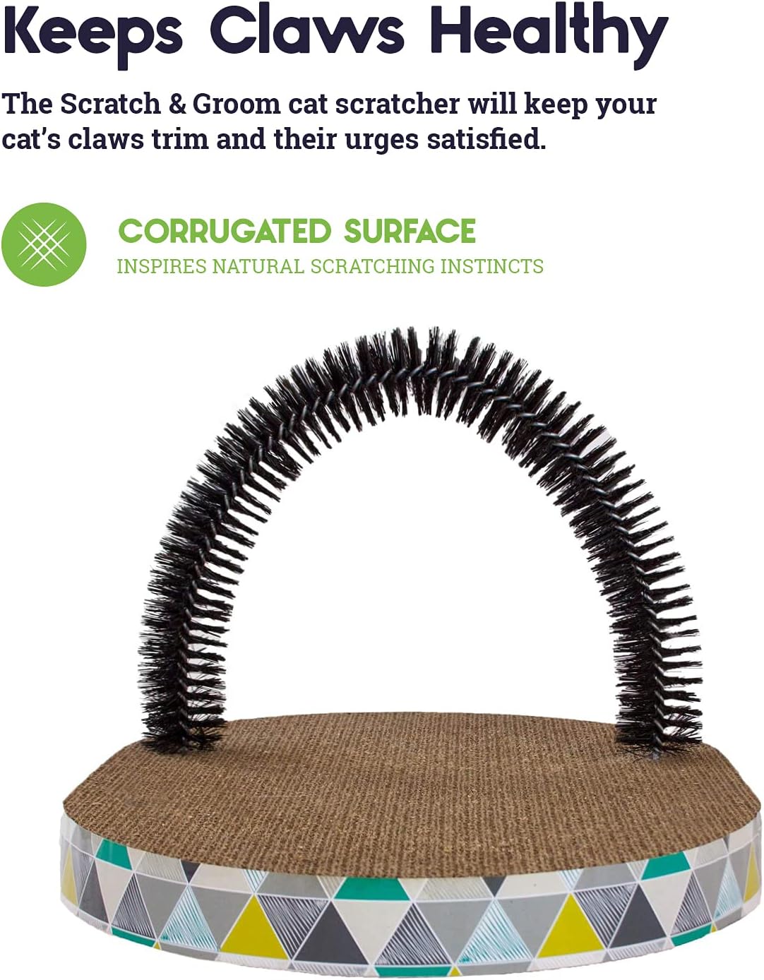 Petstages Scratch & Groom Corrugated Cat Scratch Pad with Catnip : Pet Supplies