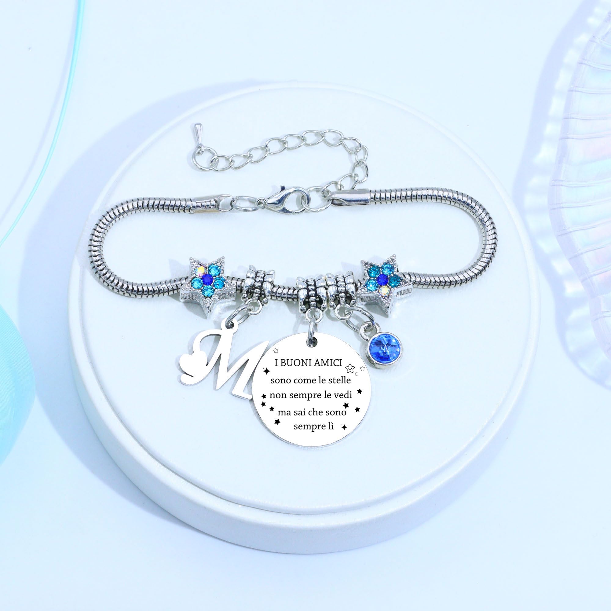 COEROW Braccialetti Delle Donne Con Lettere Iniziali-Regalo Personalizzato Per Buoni Amici,Amicizia Stella Bracciale e Ragazze Braccialetti-Nome Braccialetti Dare Sorella Collega Figlia Gioielli
