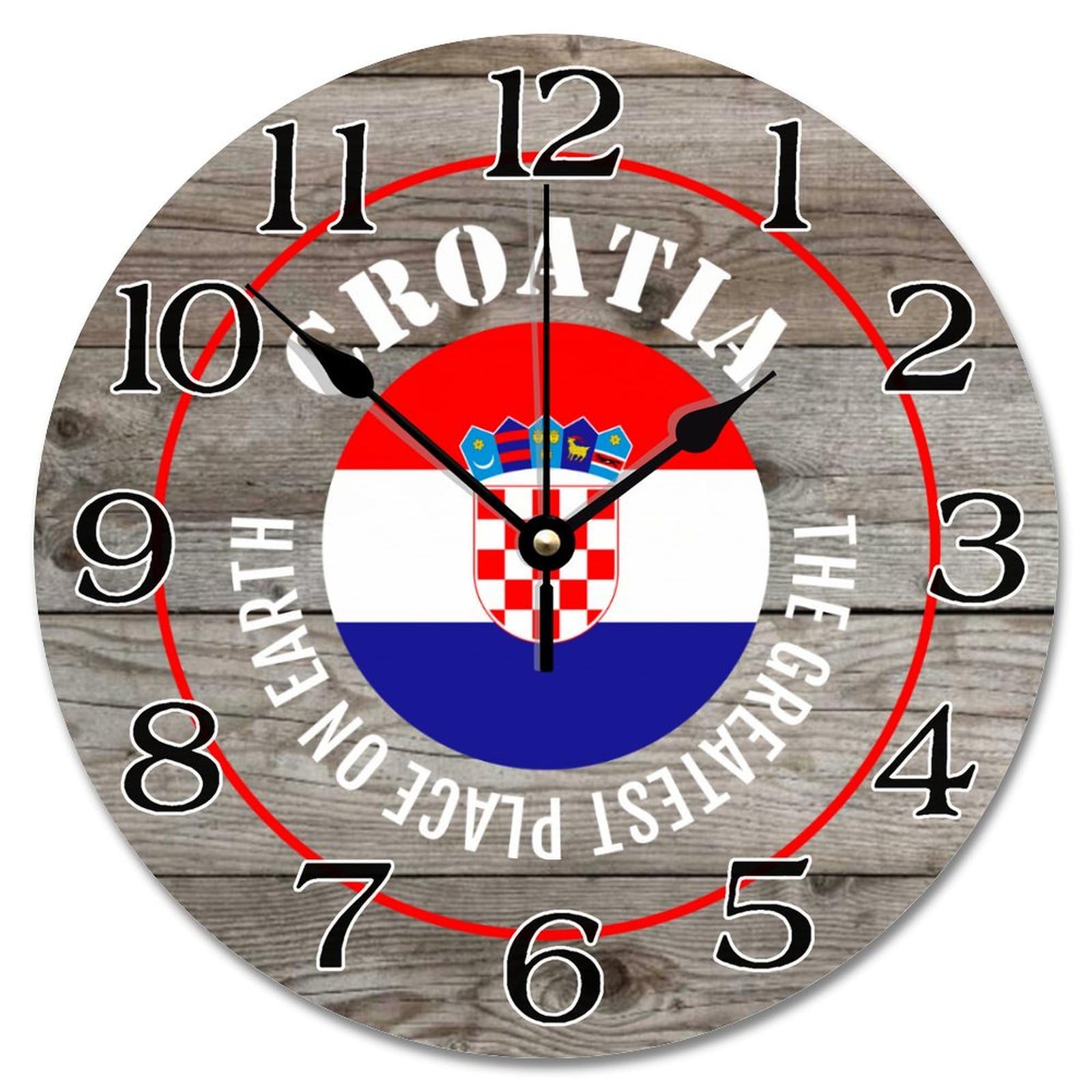 Horloge murale Croatie haut de gamme au design rustique et épuré pour salon