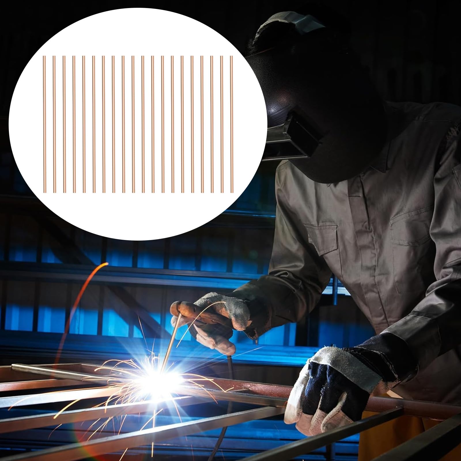 Lot de 50 tiges de brasage professionnelles avec revêtement de flux pour soudage efficace sur moteurs et instruments de soudure en bronze