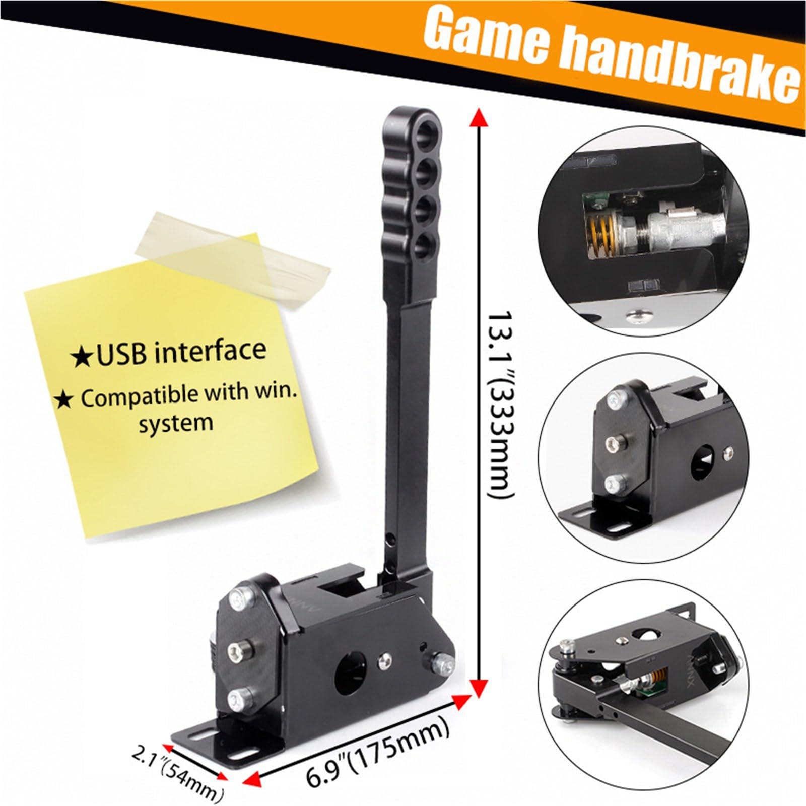 Dźwignia Hamulca Ręcznego Samochodu Hamulec Ręczny USB PC Hamulec Ręczny Czujnik Halla Do PC Wdowy Sim Racing Gry G25 G27 G29 T500 Pasuje Do FANATECOSW DIRT RALLY