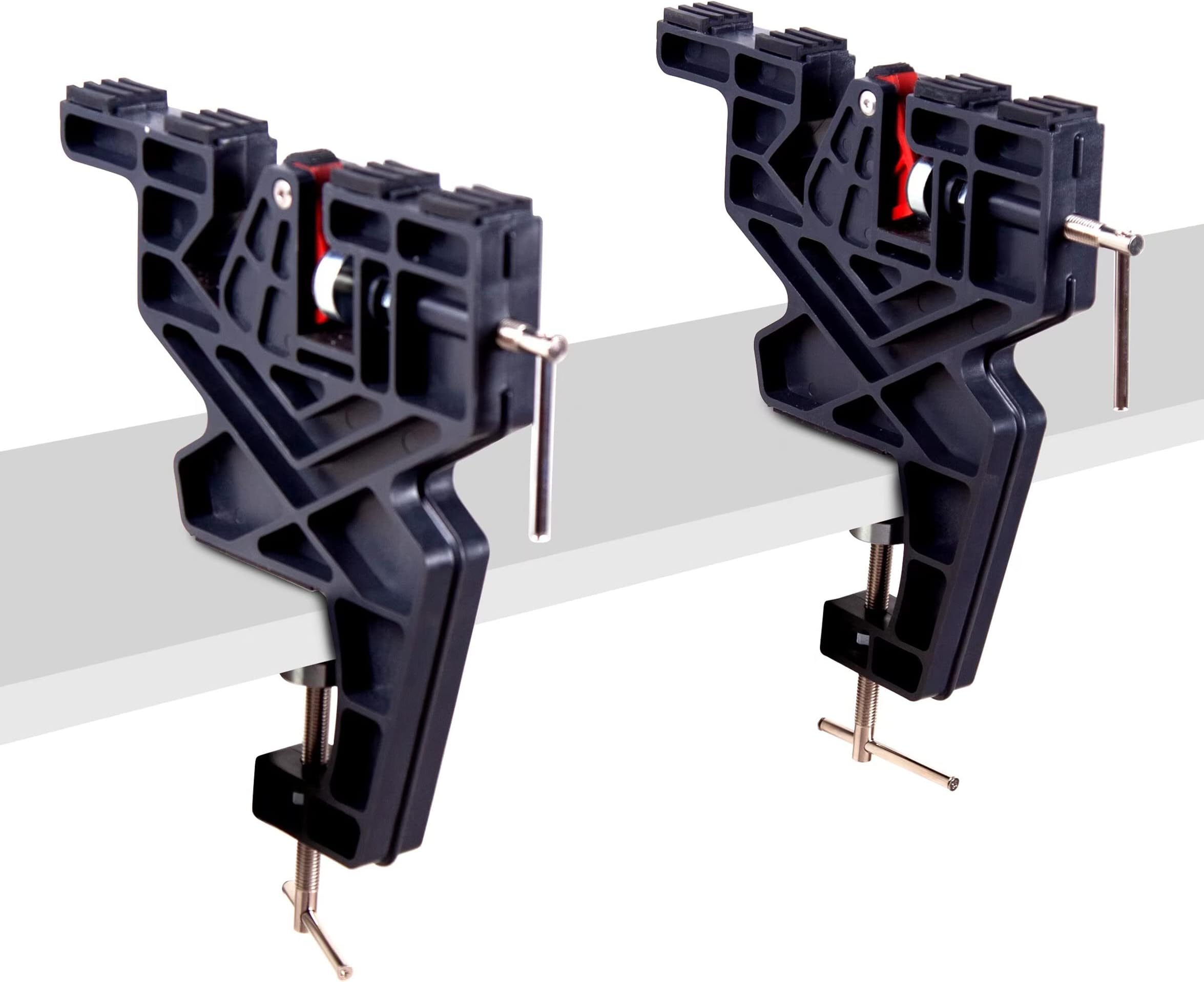 Ski and Snowboard Vice, No-Slip Vise Grips, Upgrade Adjustable Tuning and Waxing Ski Vice with Horizontal and Vertical Working Positions, Secure Board Grip Center Arm