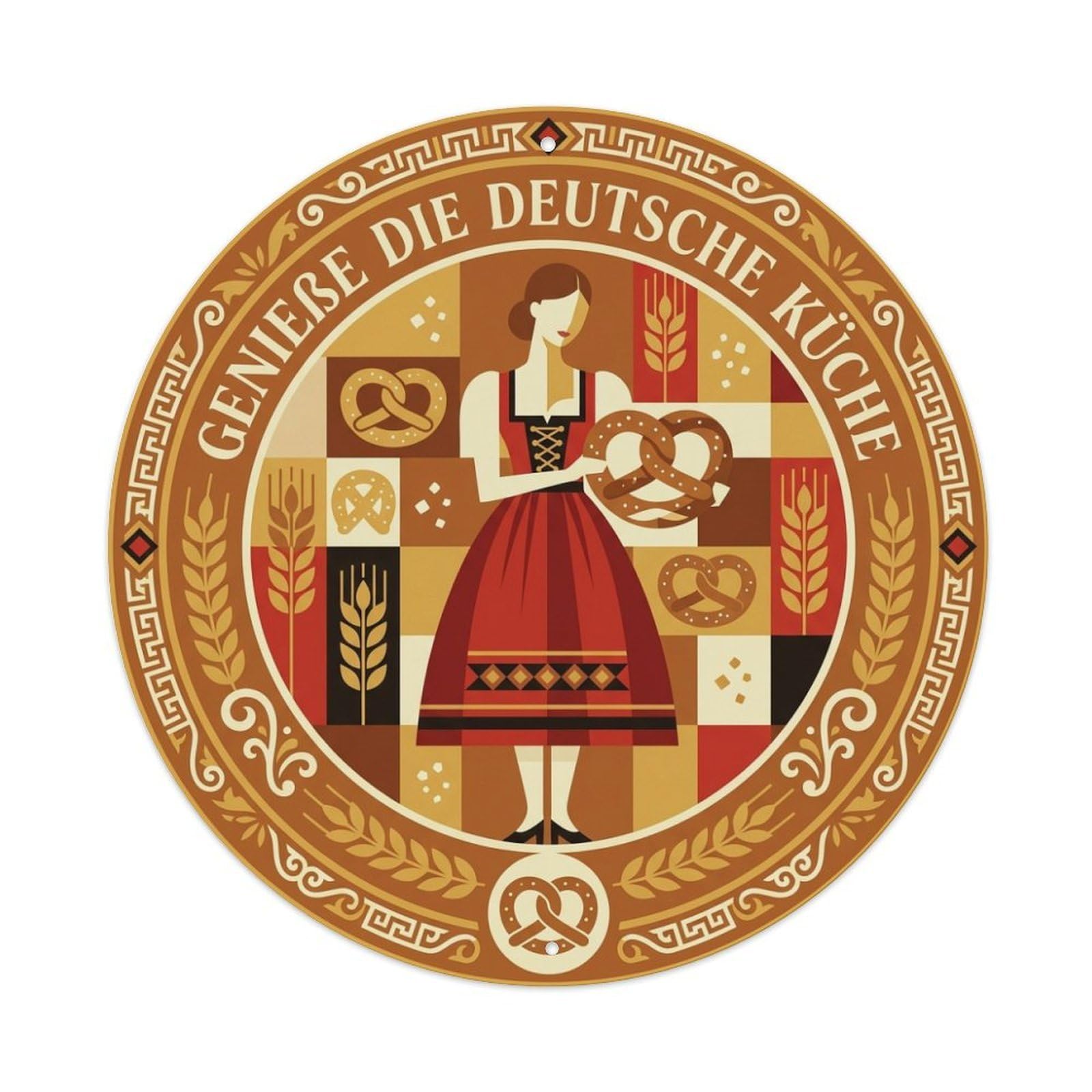 Culinary Travel German Cuisine Pretzel Updated Style Metal Tin Sign