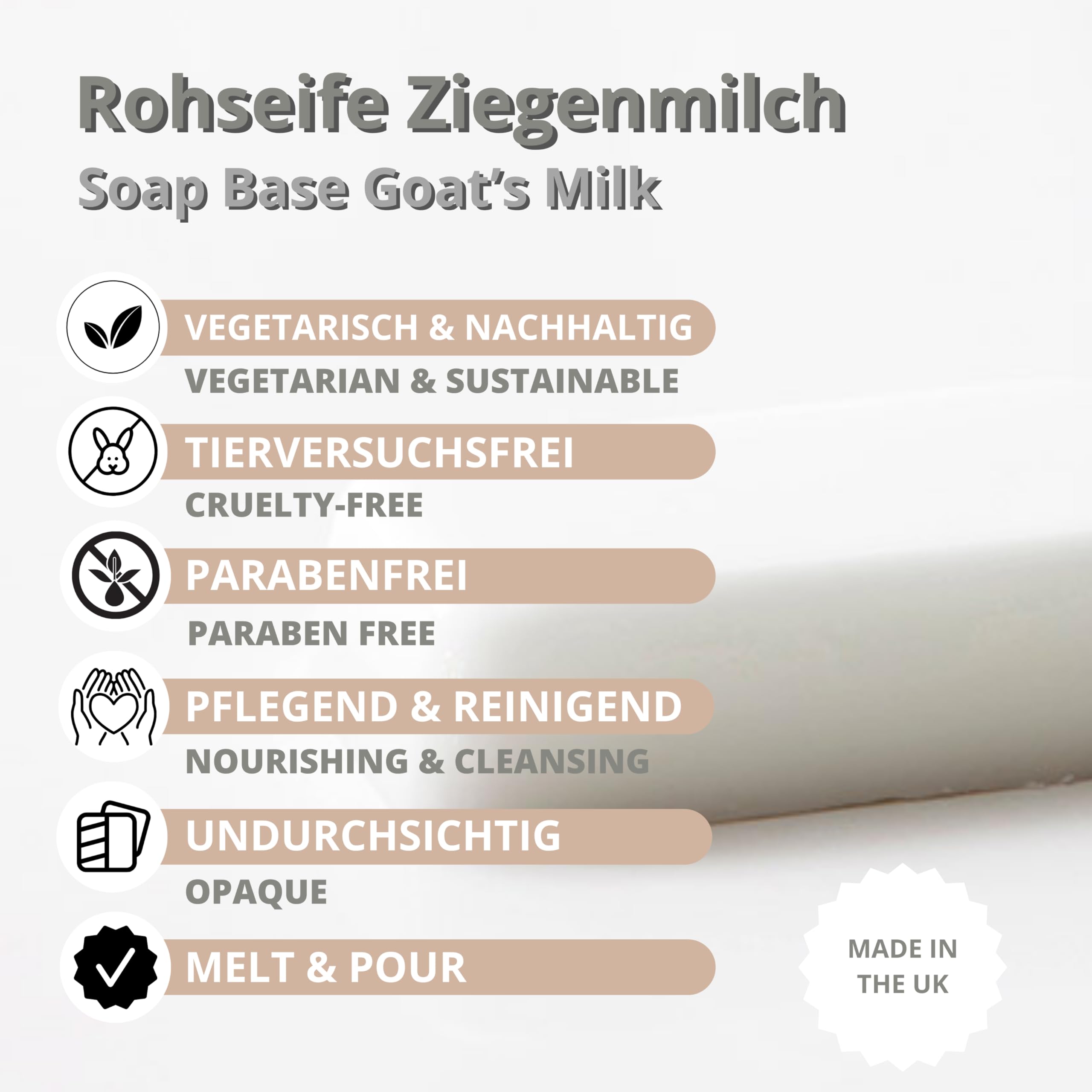 DistrEbution Rohseife zum Seifengießen Ziegenmilch 11,5kg Seifenbasis