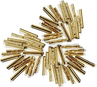 JFtech 30 Pairs 2.0mm Gold Bullet Banana Connector Plug 2mm Male & Female Bullet Connector for RC Model ESC Motor