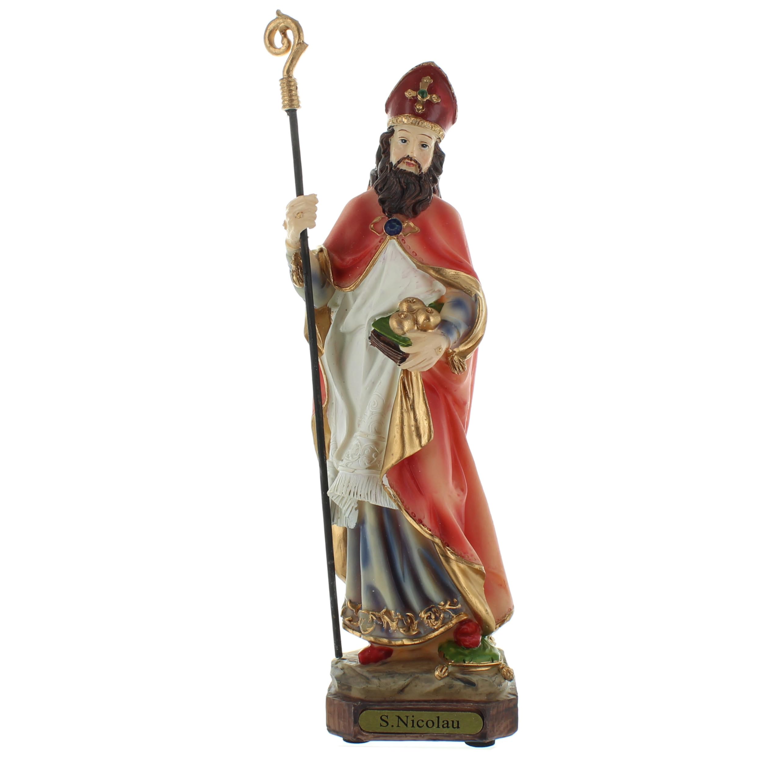 Palais du Rosaire Saint Nicholas Resin Statue 22 cm – Statue of Saints – Christian Worship Plastic