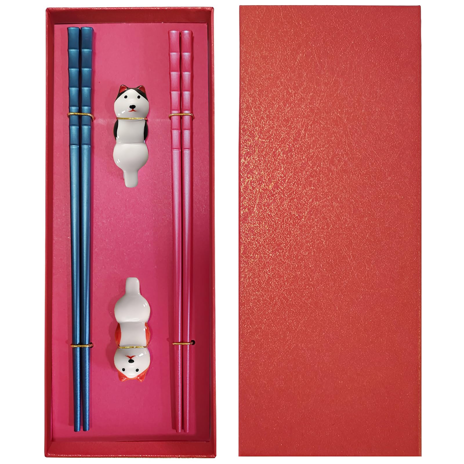 Cute Chopsticks & Rest Gift Set - Dog Design -1