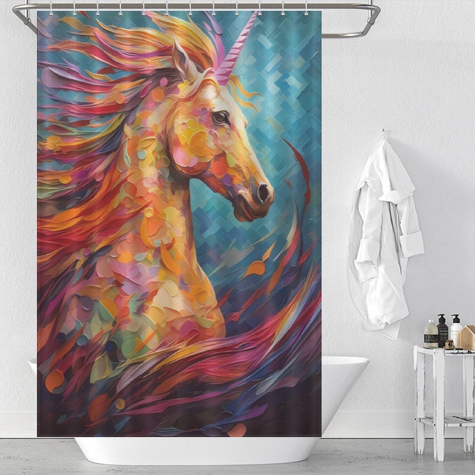 Rideaux de bain licorne pour sublimer votre salle d'eau familiale