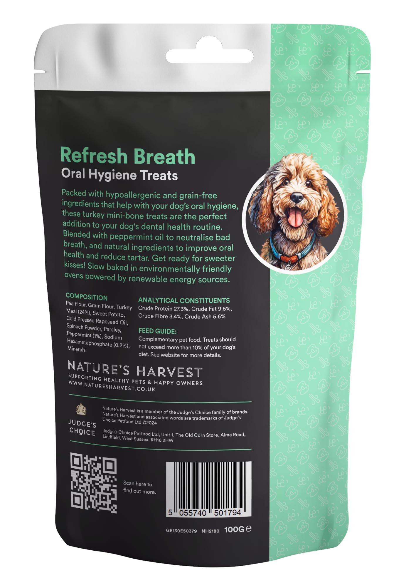 Natures Harvest PAWSE Refresh Breath Dog Treats 100% slow baked natural & hypoallergenic - Image 2