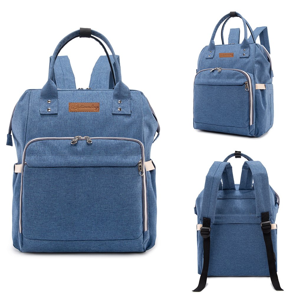 borsa zaino porta pannolini, impermeabile, multifunzione, di grande capacità; organizer da viaggio con tappetino per il cambio, una borsa termica per biberon e clip per passeggino