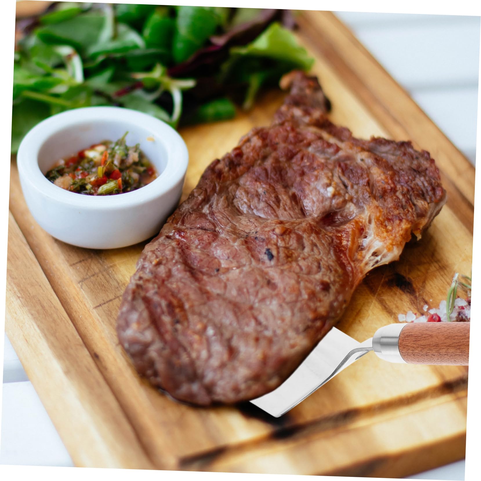 Ciieeo 4stücke Edelstahl Grillspachtel Mit Holzgriff Hochwertiger Pfannenwender Für Steak Pfannkuchen Und Pizza Hitzebeständig Rutschfeste Oberfläche Spülmaschinengeeignet