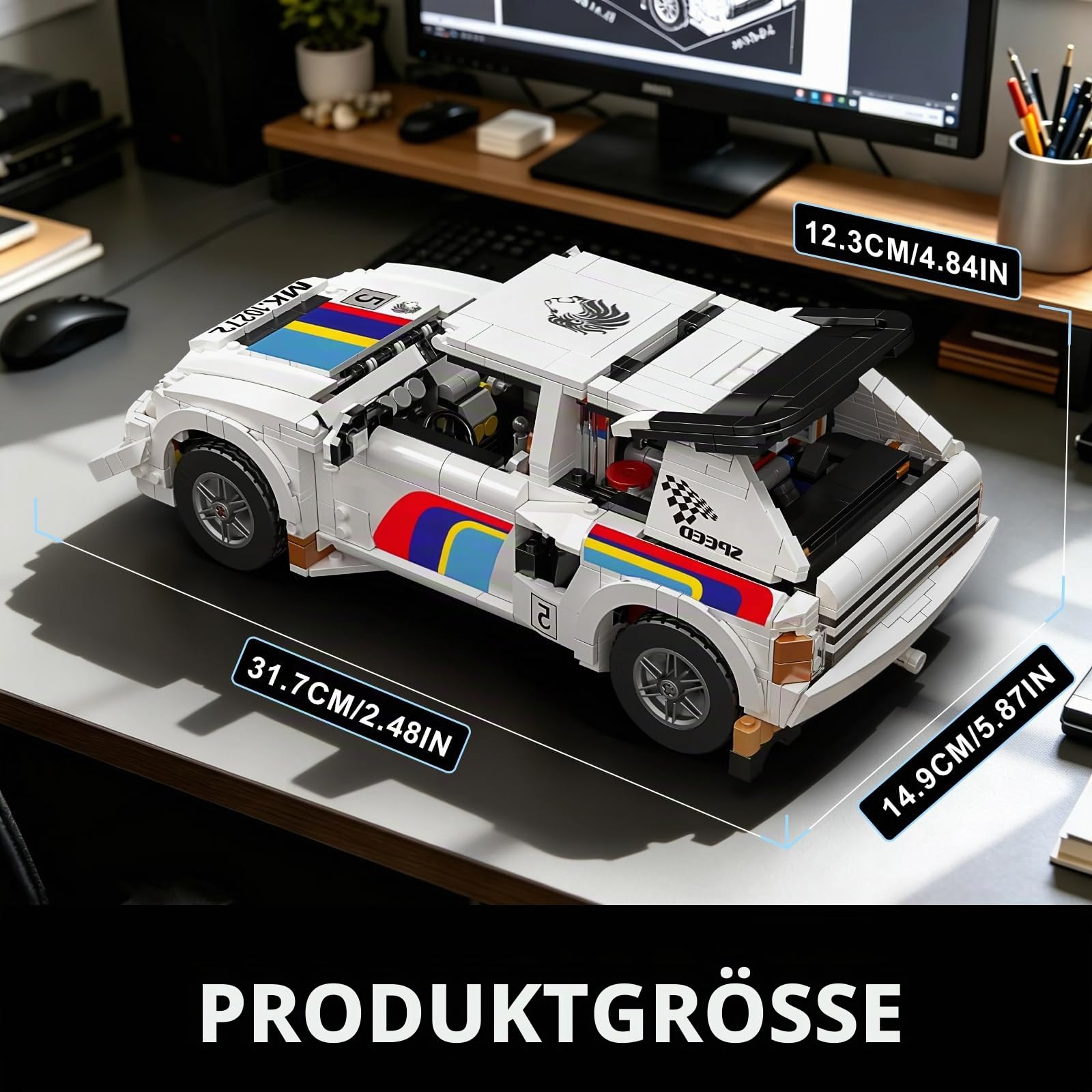 Mould King 10272 Technik Technik Sportwagen Bausatz, 1:14 Rallye Auto