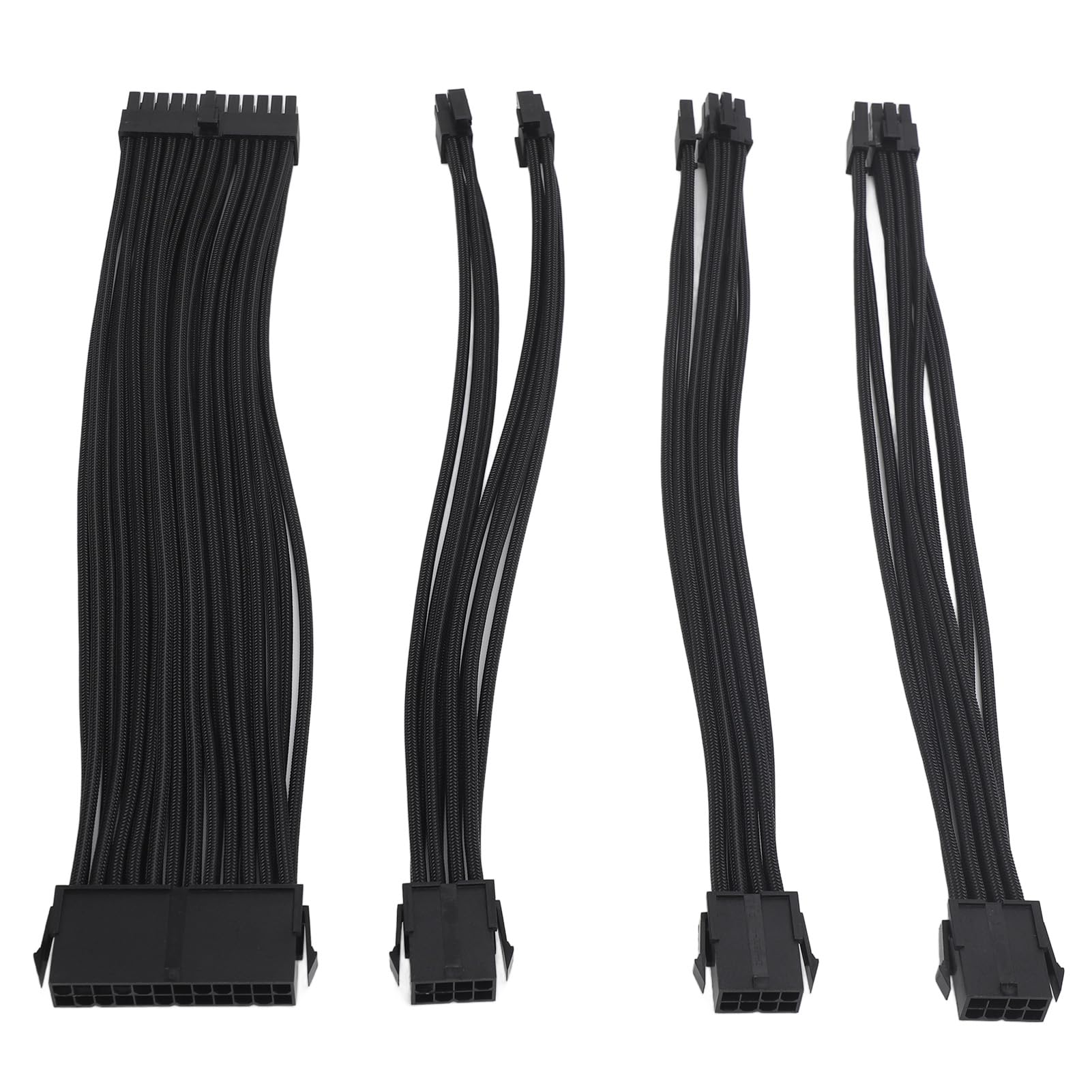 Estensione del Cavo PSU, 30 Cm 4 Parti Set di Cavi di Estensione PC con Pettine GPU (BLACK)