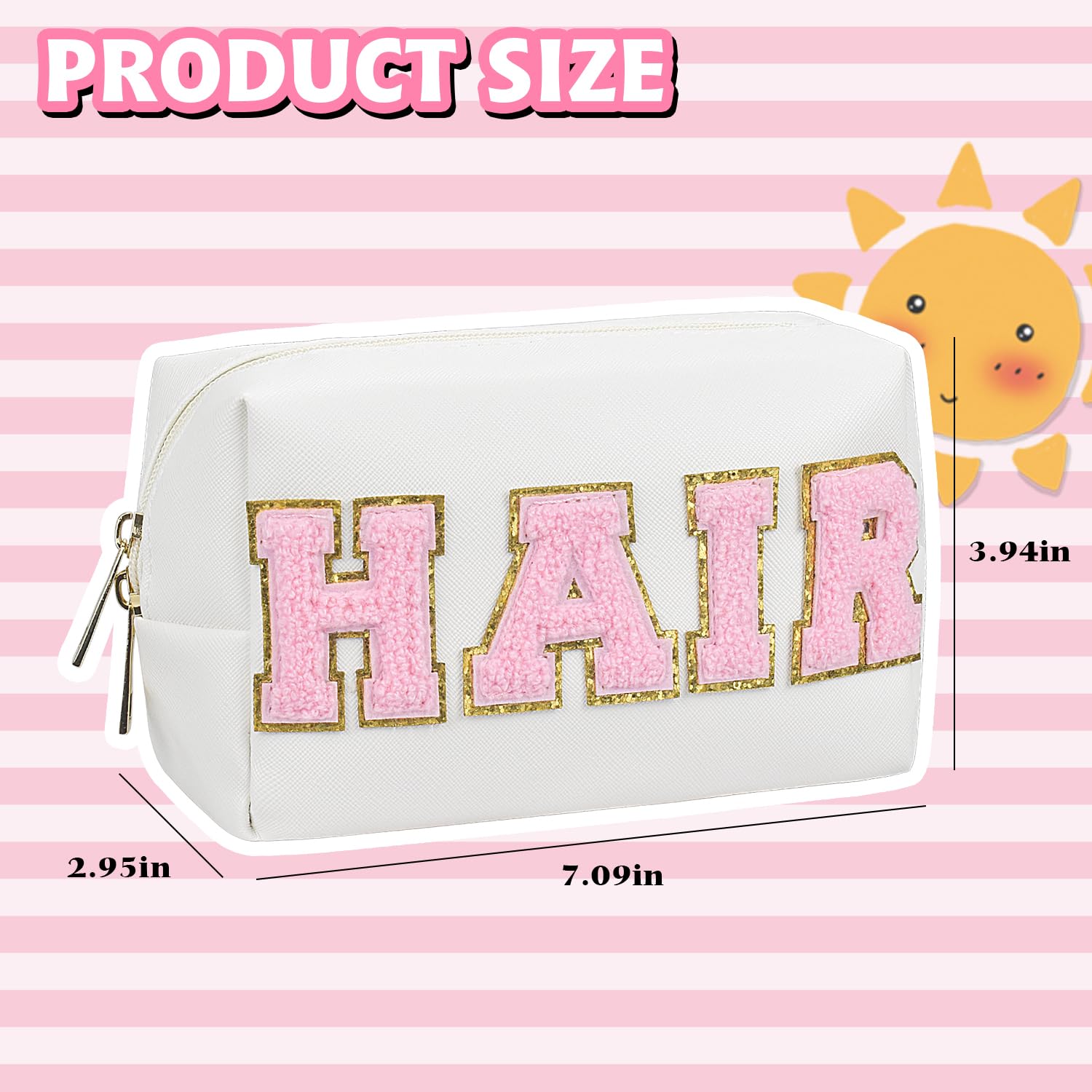 Gosuoa Preppy Makeup Bag,Skincare Bag,PU Leather Portable Waterproof Preppy Stuff for Travel Toiletry Bag,Makeup Bag for Girls Women