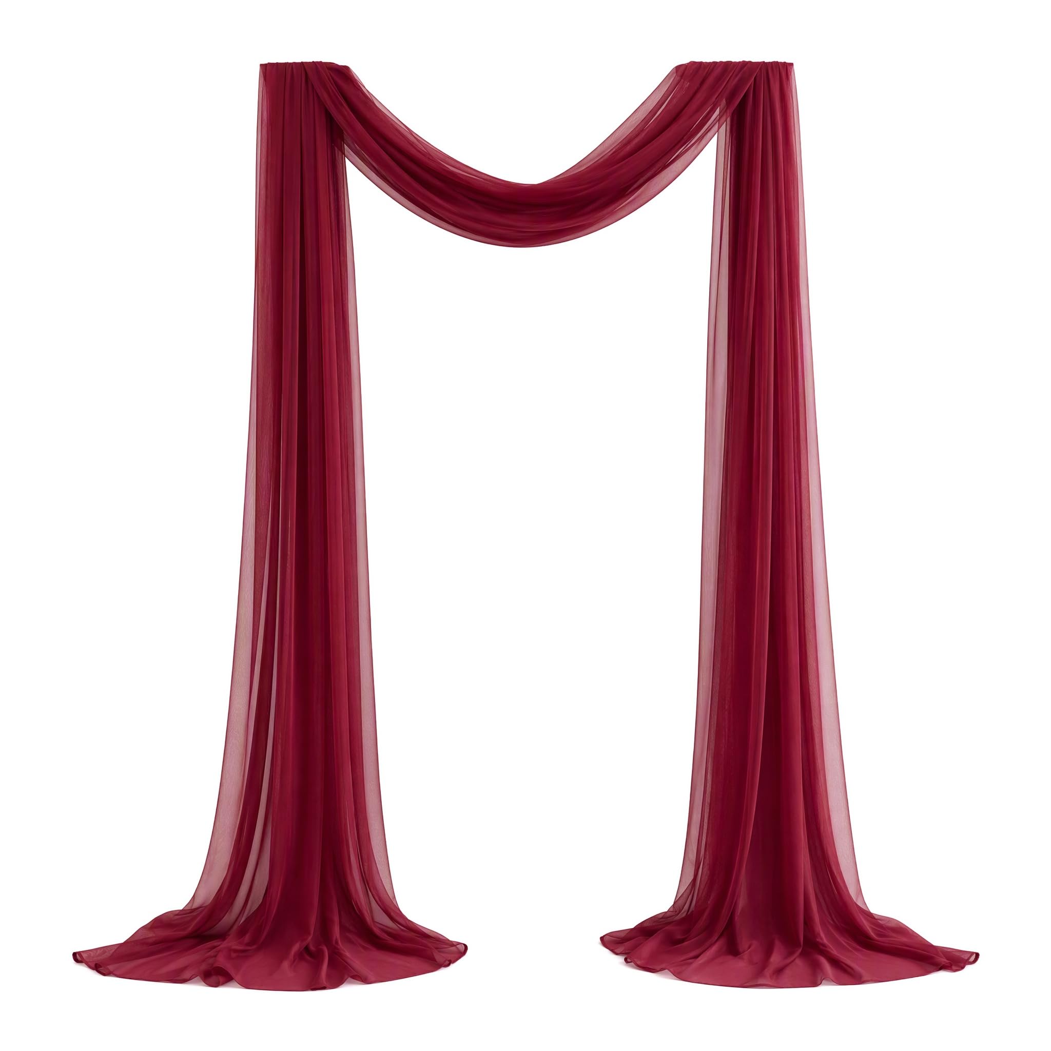 CavspkArt 75 x 600 cm Green Wedding Arch Draping Fabric, Sheer Voile (Burgundy, 75 * 600cm) — image 1