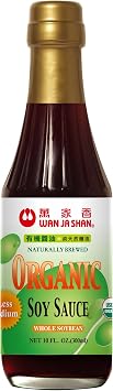Wan Ja Shan Organic Less Sodium Soy Sauce 10oz Pack of 12