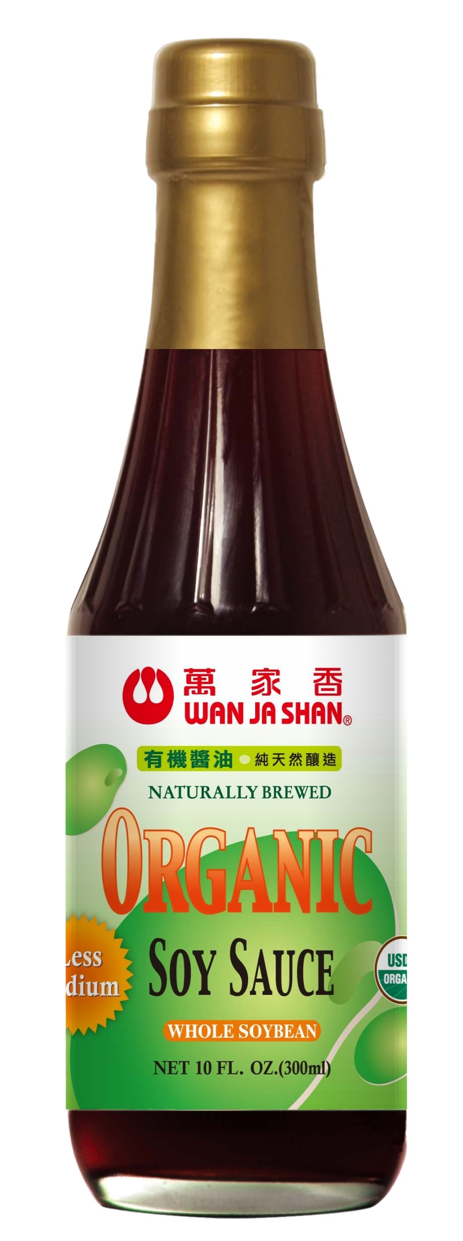 Wan Ja Shan Organic Less Sodium Soy Sauce 10oz (Pack of 12)
