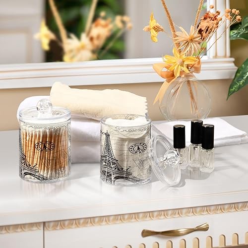 Miniatura 7 de Apothecary Jars - Organizador de almacenamiento de baño con tapa, recipiente de almacenamiento de 14 onzas, tarro de plástico transparente de la