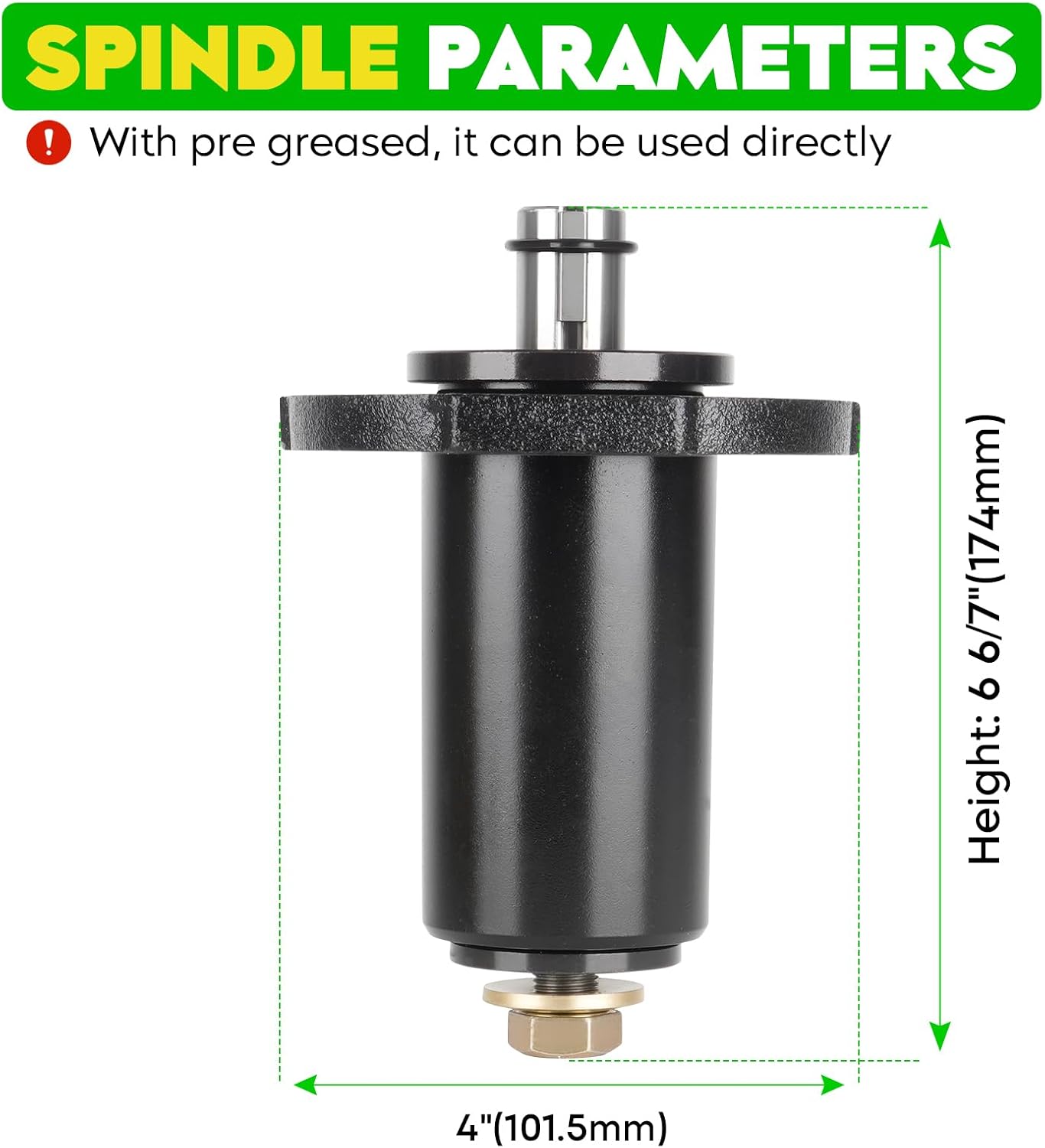 59202600 Spindle for 59114000 59225700 58810800, for Ariens for Gravely Pro Master Turn Z-Stance ZT HD, Pro Turn 252 460, Pro Master 152Z 252Z, Pro Stance Z52, with 44" 48" 52" 60" Deck