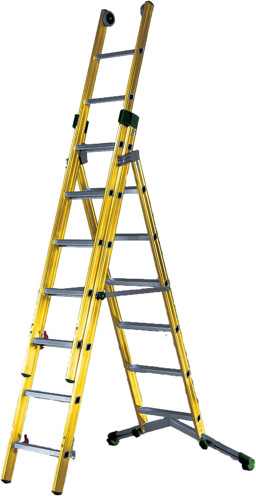 TB Davies Industrial 4Way 3.5m (11.61ft) Fibreglass Combination Ladder - Industrial Fully Insulated For Use Around Electricity