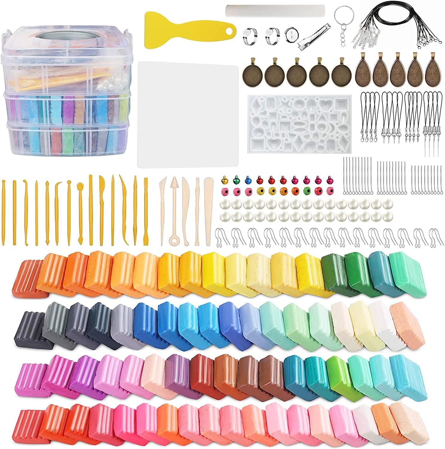 Polymer Clay 92Colors Modeling Baking Clay Starter Kit DIY Craft Clay Set with Sculpting Tools Oven Bake Clay Kit and Accessories 267Pcs Ideal Clay Gifts for Beginner Adults Kids Jewelry Making : Arts, Crafts & Sewing