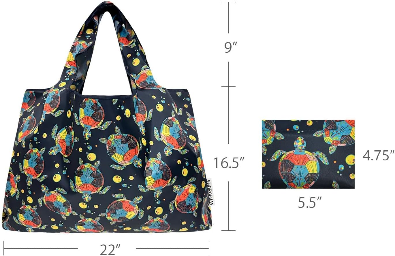 allydrew Large Foldable Tote Nylon Reusable Grocery Bags - Image 3