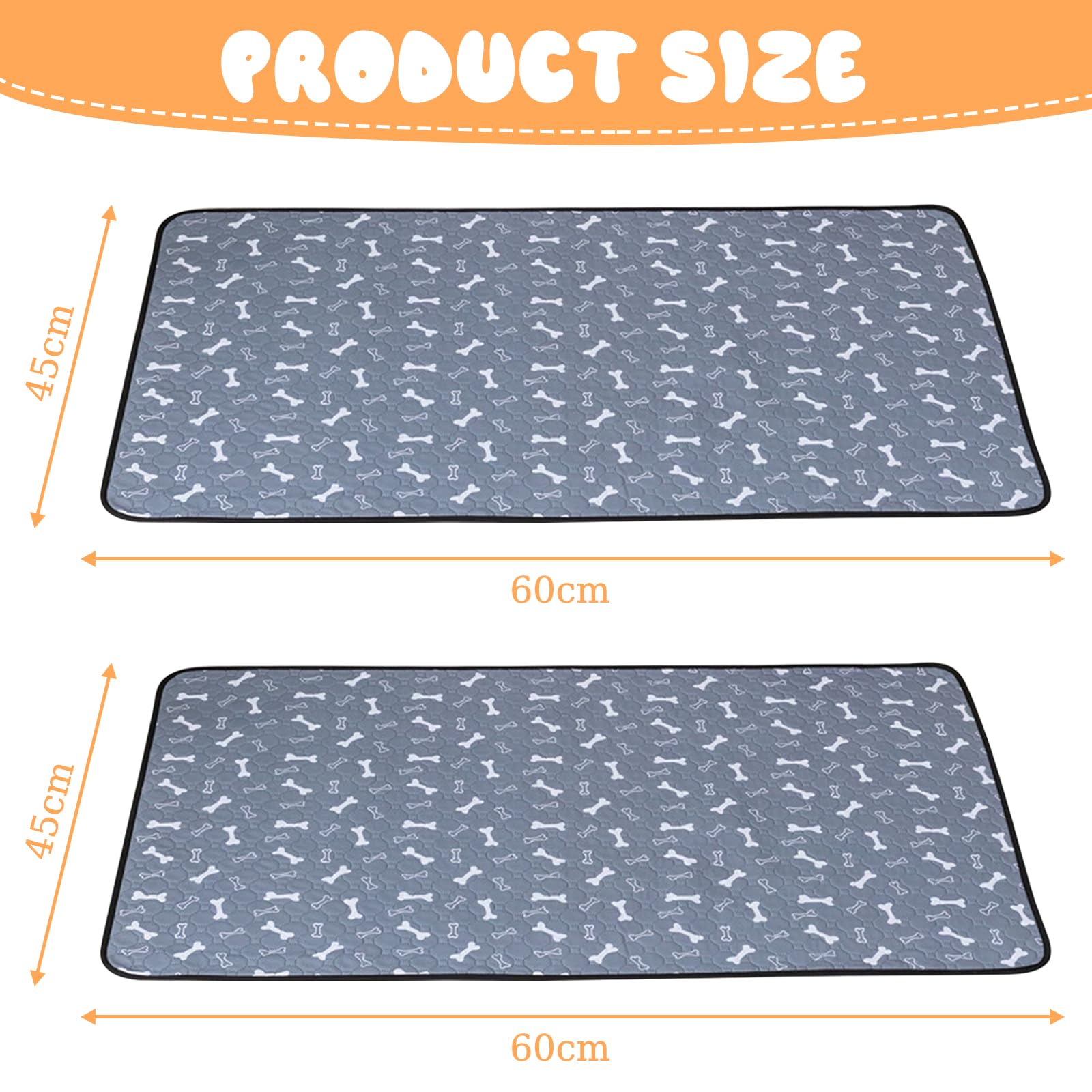 JSTHHTT 2 Pack Dog Training Pads, Reusable Puppy Training Pads, Washable Puppy Pads - Image 2