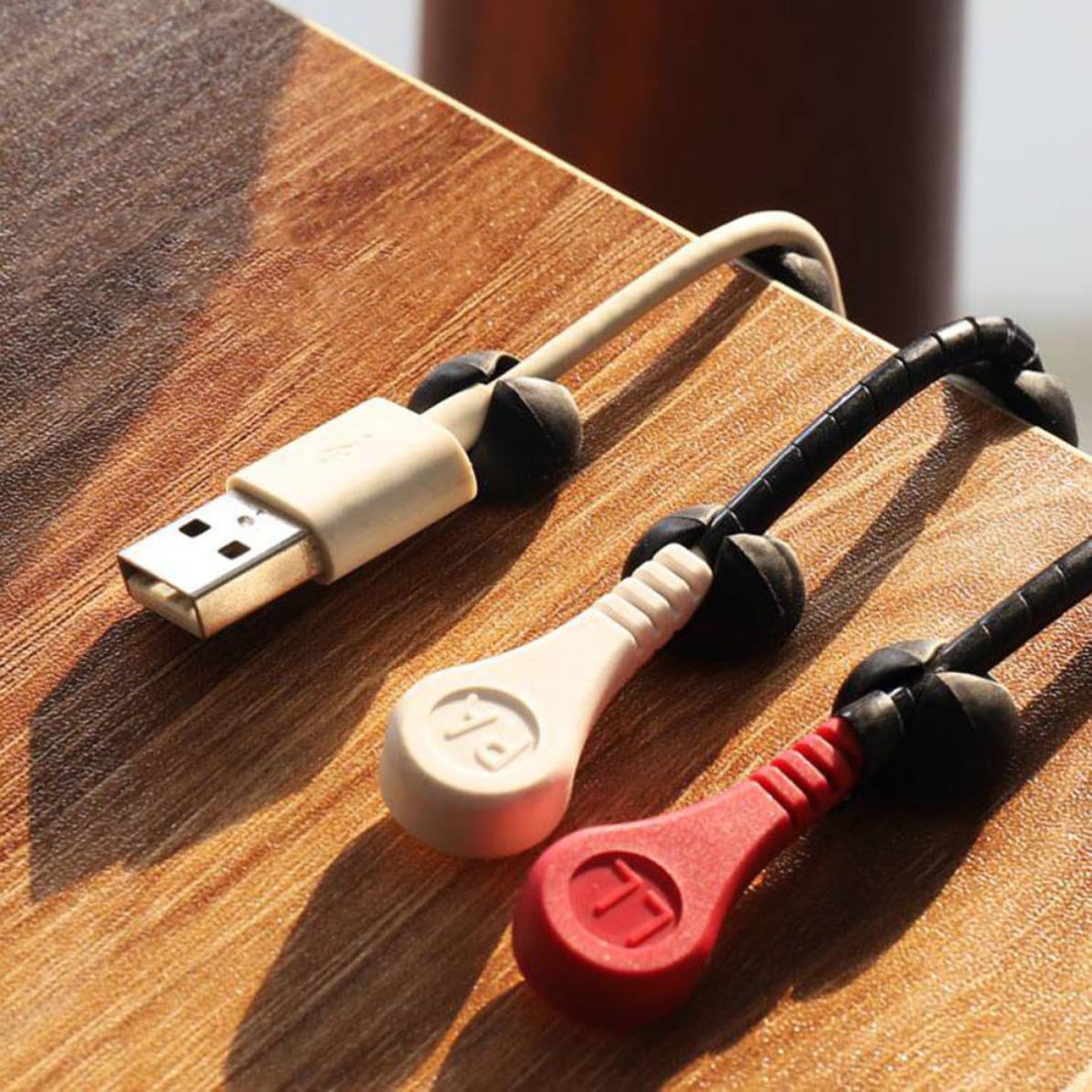 20pcs Cable Clips for Network and USB Cords, TPR Desk Organizers image 4