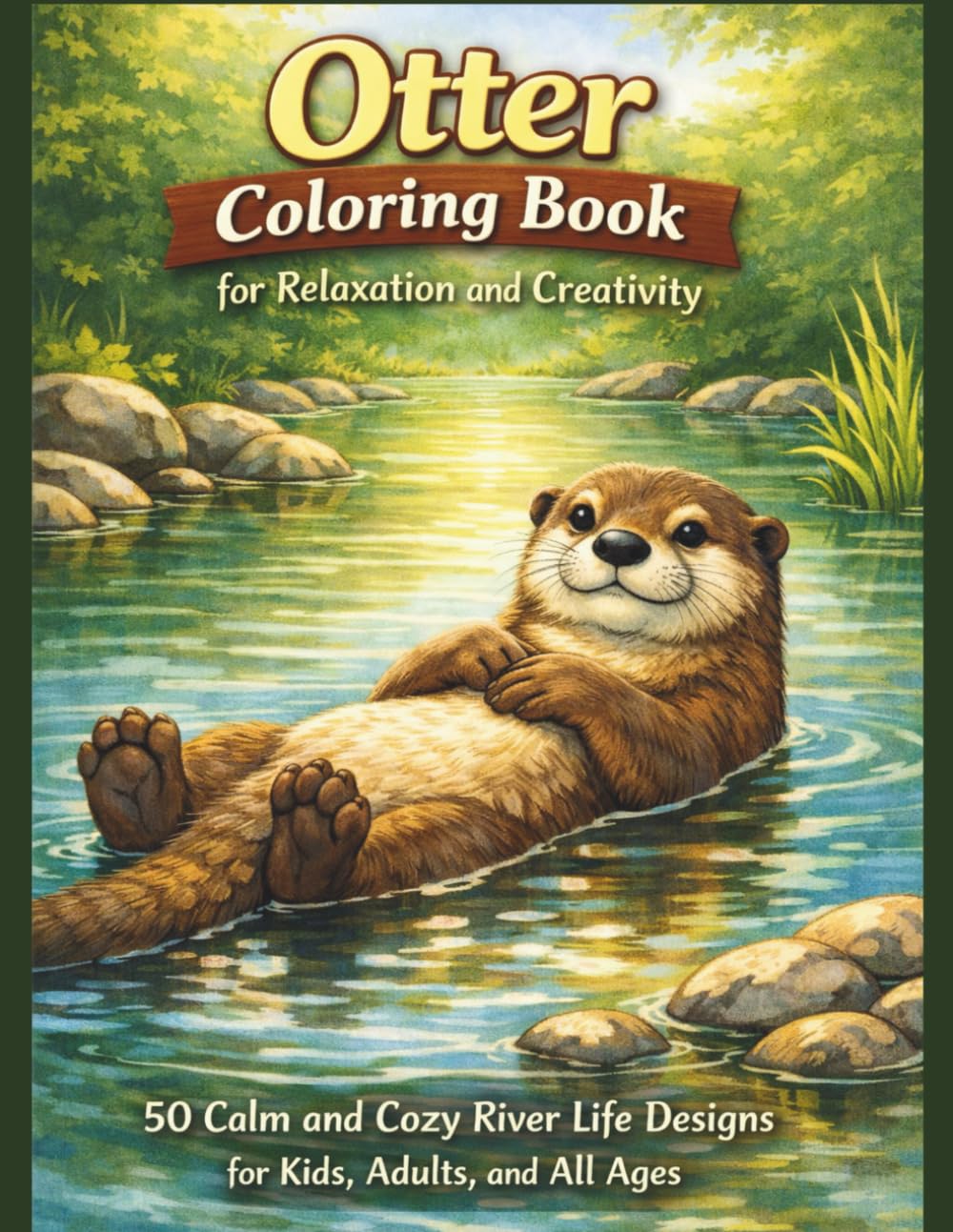 Otter Coloring Book for Relaxation and Creativity: 50 Calm and Cozy River Life Designs for Kids, Adults, and All Ages