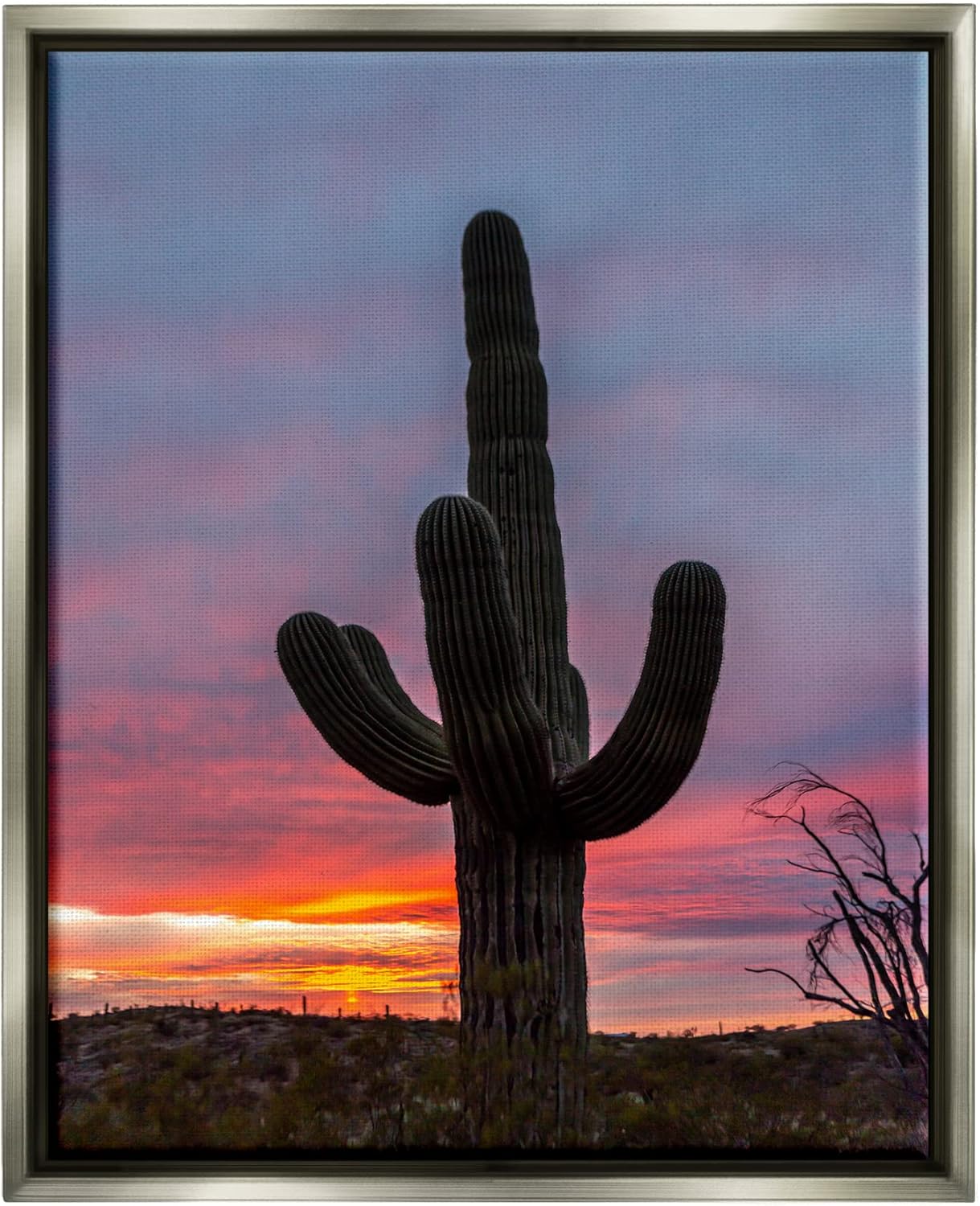 Stupell Industries Desert Cactus Plant Silhouette Radiant Sunset Sky, Design by Jeff Poe Photography