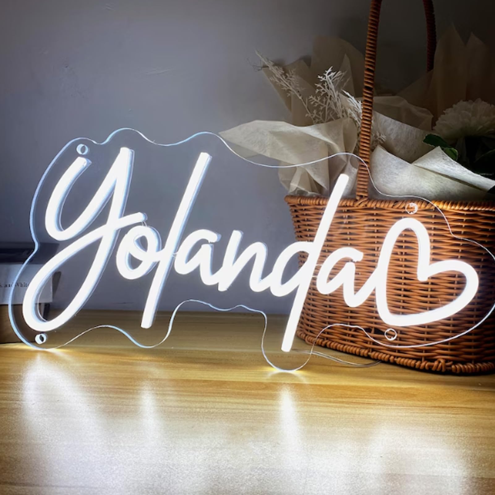 Scritta Neon Personalizzabile, Insegna Luminosa Nome LOGO Neon LED Personalizzata per Decorazione della Parete, Matrimonio, Compleanno Festa, Regali, Bar, Negozio, Commerciale (40-150 cm)