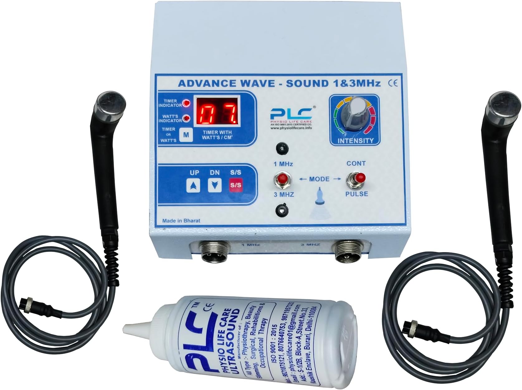 Ultrasonic Physiotherapy Machine 1 & 3 MHz, Metal Frame With 1 Year Warranty, Portable Ultrasound Therapy Machine For Pain Relief, Mini Ultrasound Machine With Timer