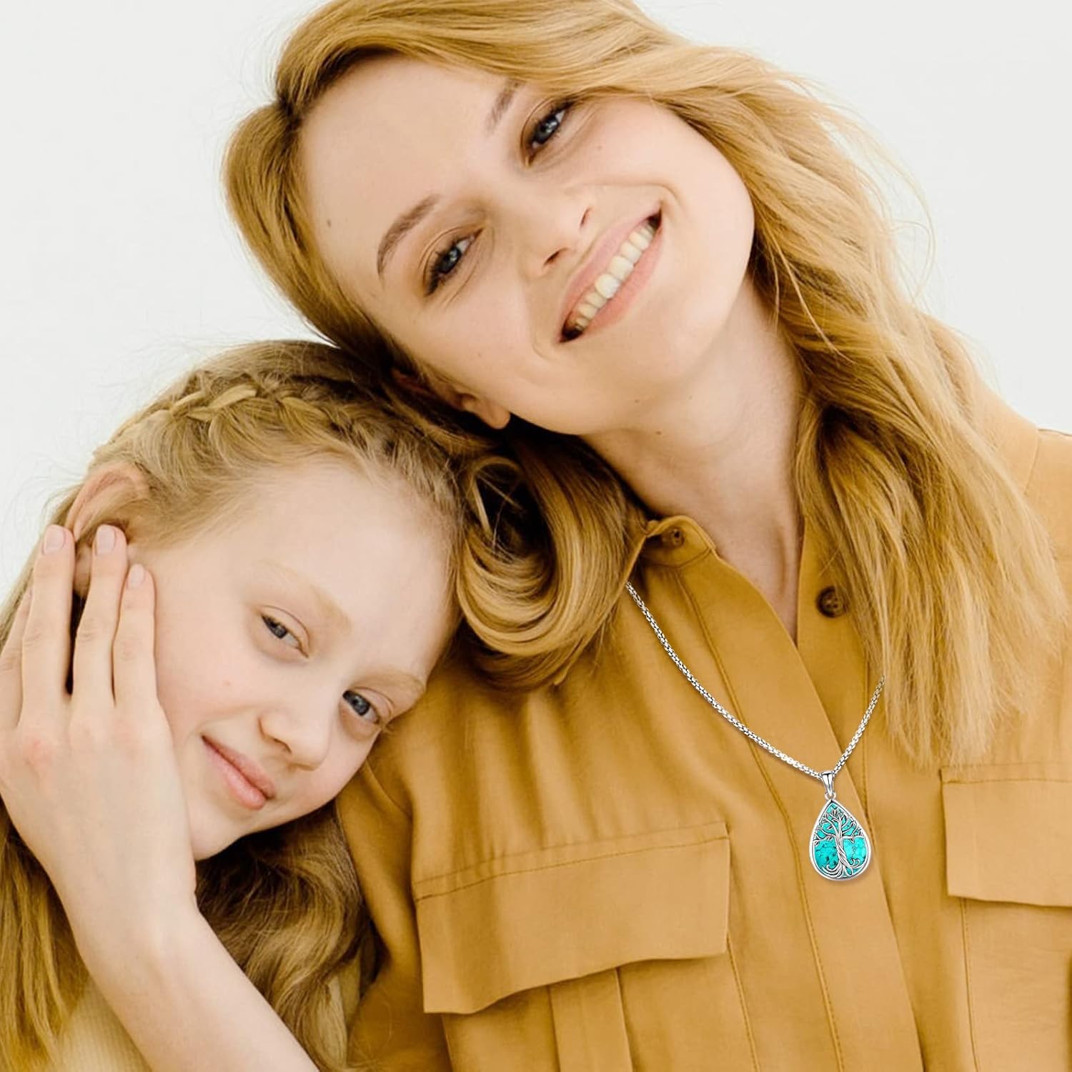 Turquoise Jewelry for Women Men 925 Sterling Silver Pendant Urn Necklaces for Ashes Picture Locket Necklace Thor Hammer Yggdrasil Virgen De Guadalupe St Michael Christopher Judas Witches Knot Necklace - Image 5