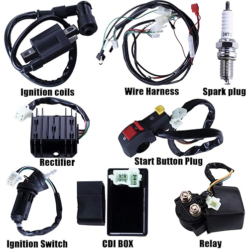 Miniatura 2 de Arnés de cableado eléctrico CDI (ignición por descarga de condensador) de bobina de encendido de relé de bujía para motores de 4 tiempos de
