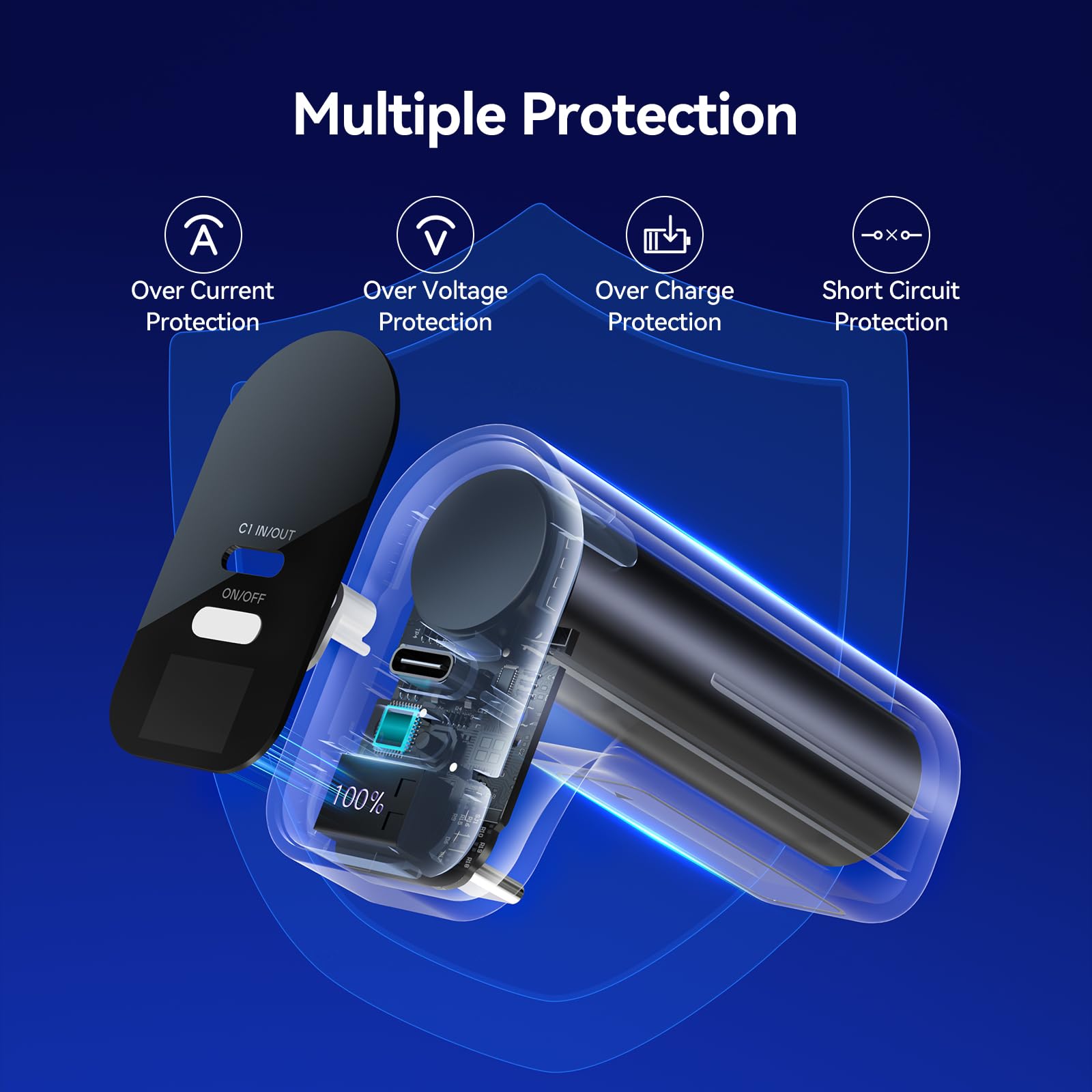 LVFAN PS5 Wireless-Controller-Ladegerät, 2000-mAh-Akku mit digitaler LED-Ladeanzeige, tragbare Powerbank für PS5-Controller und PS5 Edge-Controller