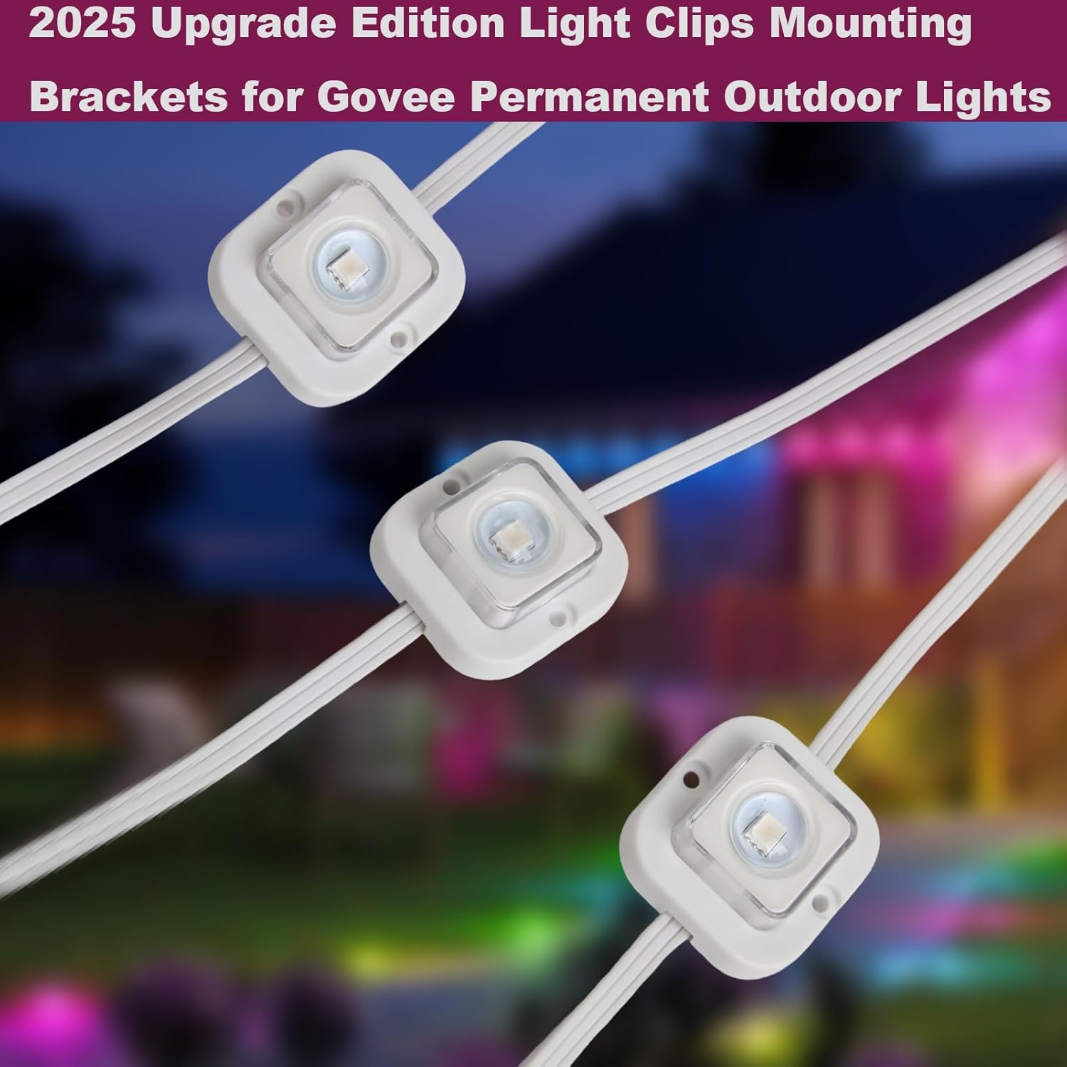 2025 Upgrade Edition Light Clips Mounting Brackets for Govee Permanent Outdoor Lights,Compatible with Govee H705/H805 (Non-Pro Version) Permanent Outdoor Lights Mounting Brackets （40 Packs） - Image 5