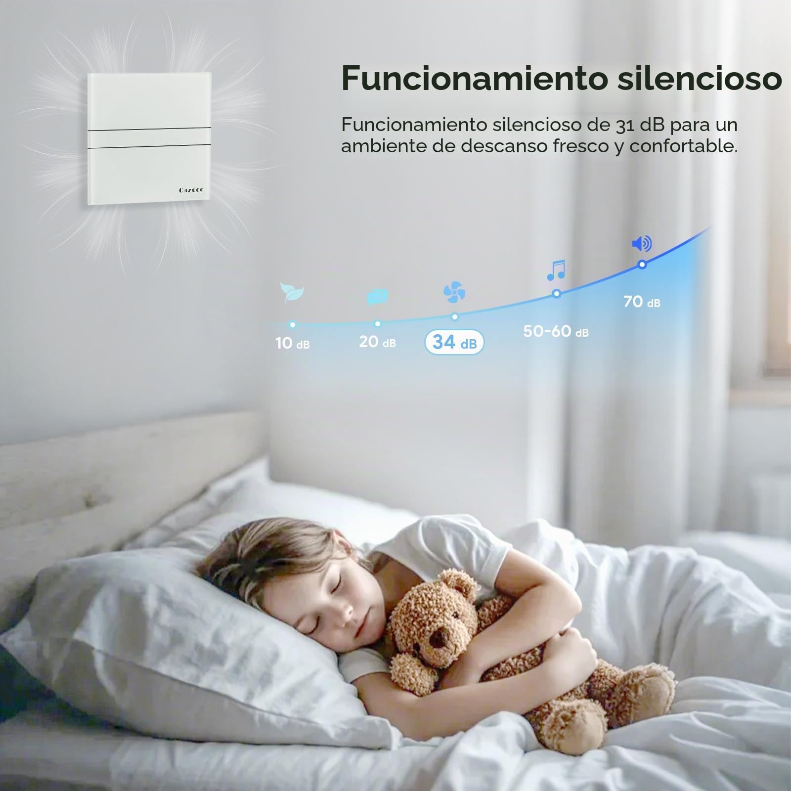 Ventilador extractor de baño silencioso de cristal beige de 100 mm, con solapa de reflujo, extractor de ventana de pared para ducha, cocina, inodoro, ático, 115 m³/h, 10 W, 31 dB, IPX2