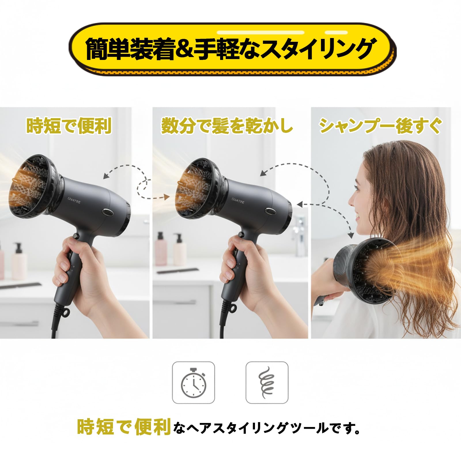 Amazon.co.jp: ディフューザー ドライヤー スタイラー カーリーヘア