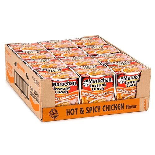 Maruchan Instant Lunch Hot & Spicy Chicken Flavor, 2.25 Oz, Pack of 12