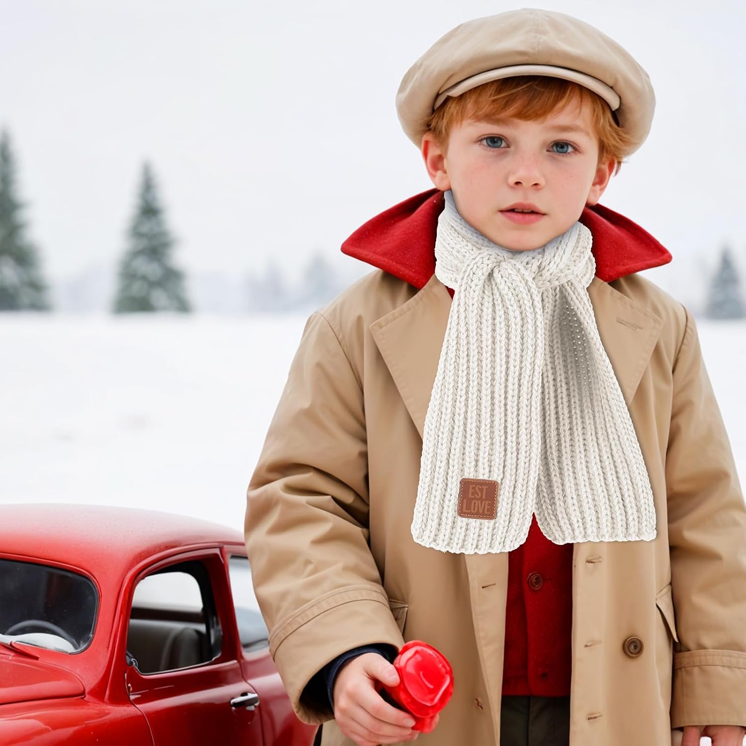 Abeillo Warm Kids Winter Knit Scarves Soft Knitted Neck Warmer Scarf Warm Scarves Wrap for Boys Girls image 2