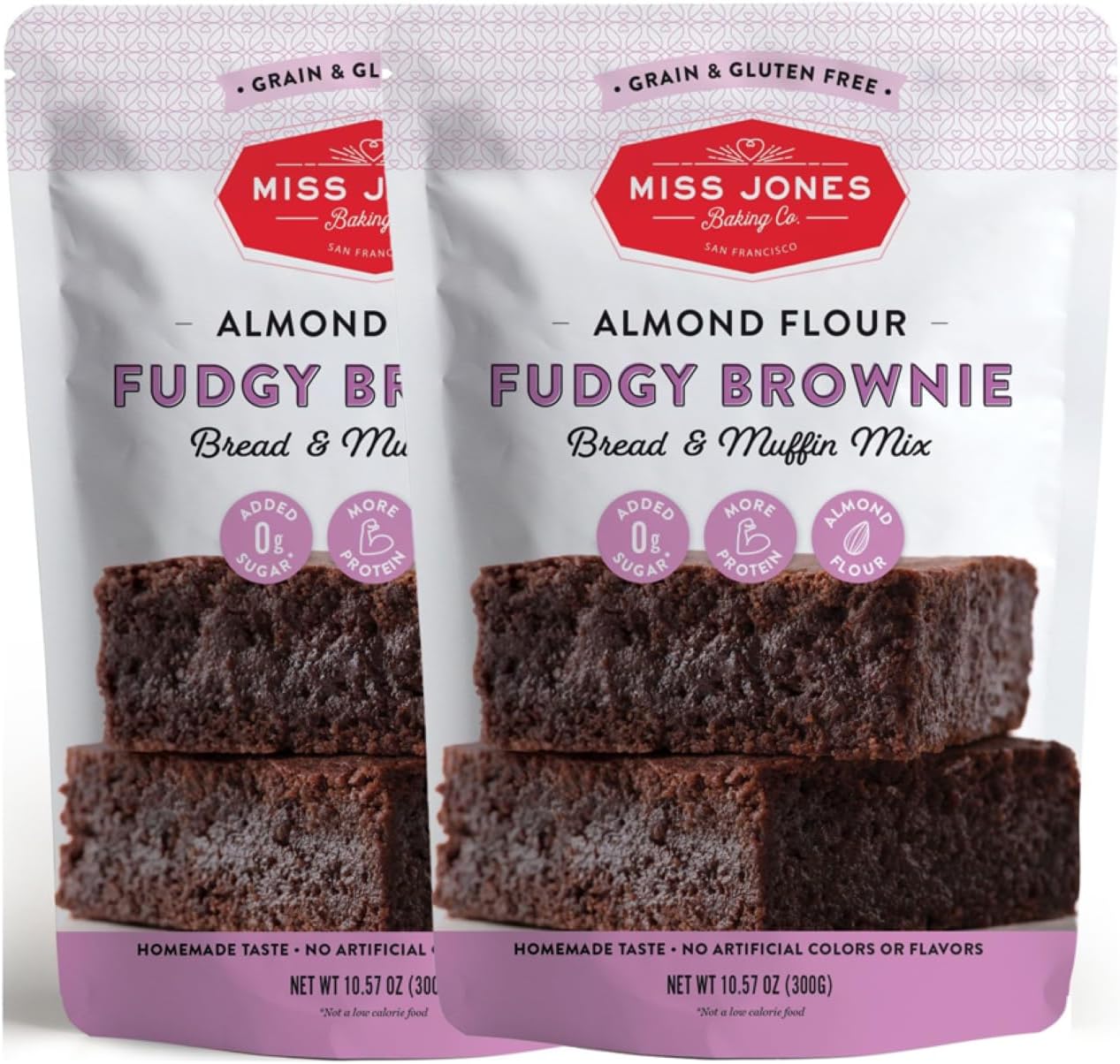 Brownie Mix - Almond Flour, Gluten Free, Low Carb, No Sugar Added, Naturally Sweetened Desserts & Treats - Keto, Diabetic, Atkins, WW, Paleo Friendly (Pack of 2)