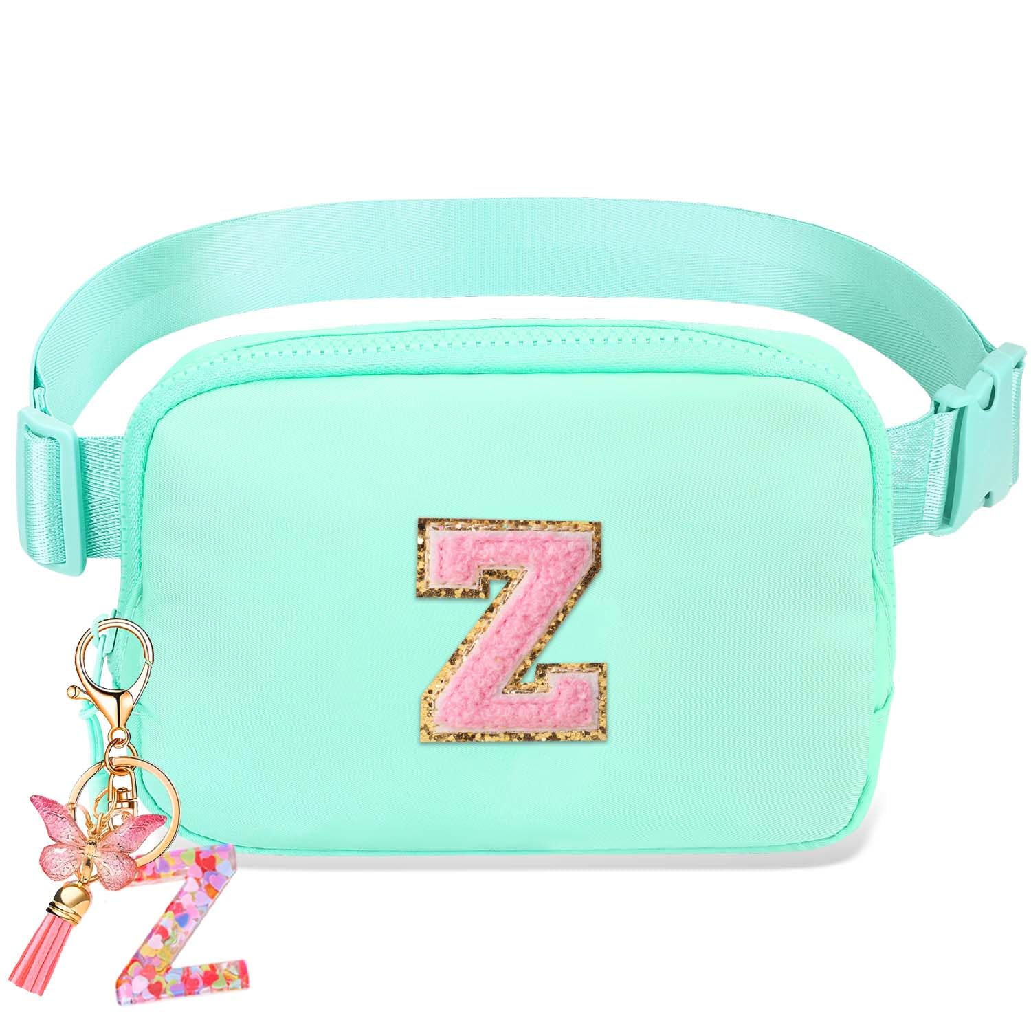 Belt Bag for Girls Gifts - Birthday Gifts for Teenager, Personalized Gifts for Mom Freind Sister Teacher, Graduation GiftsInitial Crossbody Bag Belt Bag for Women Mint Green Z