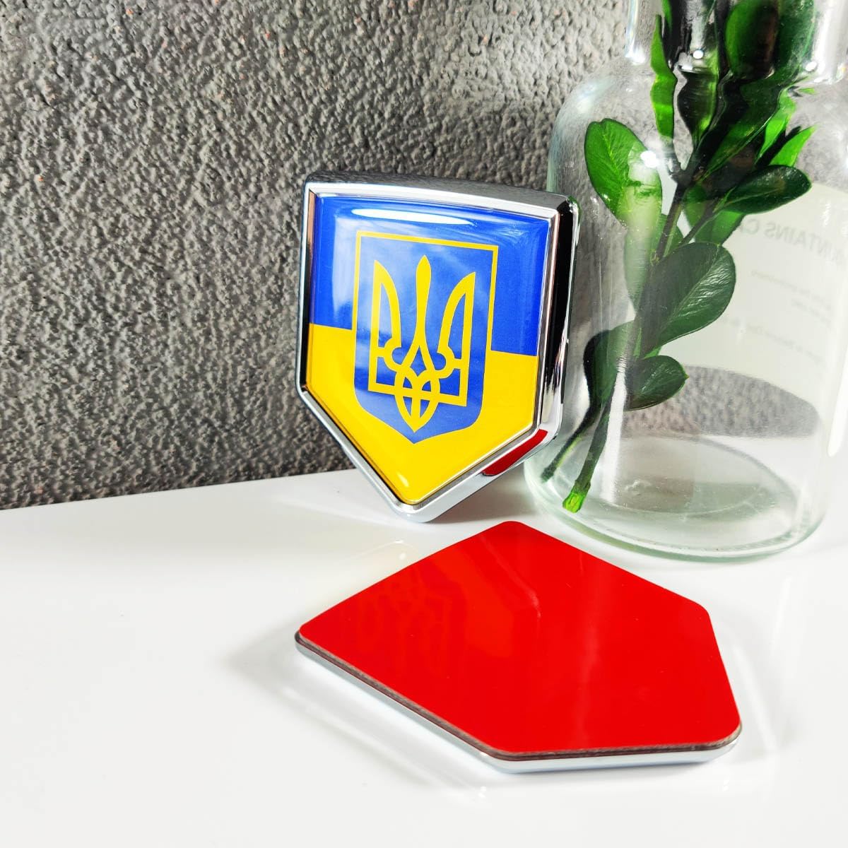 Newperlite Ukraine Trident Ukrainian Flag Decal Sticker Emblem Flag Car Decoration Accessories Chrome Shield for Cars Truck Vehicles, 2 Pack - Image 3