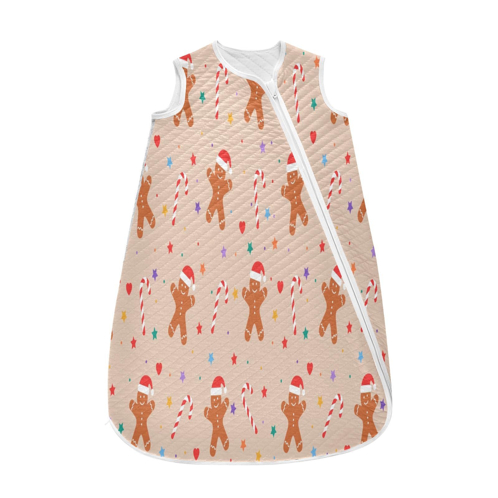 Kigai Christmas Gingerbread Baby Sleep Sack Wearable Blanket Sleeping Bag 2-Way Zipper Soft Swaddle Transition Sack