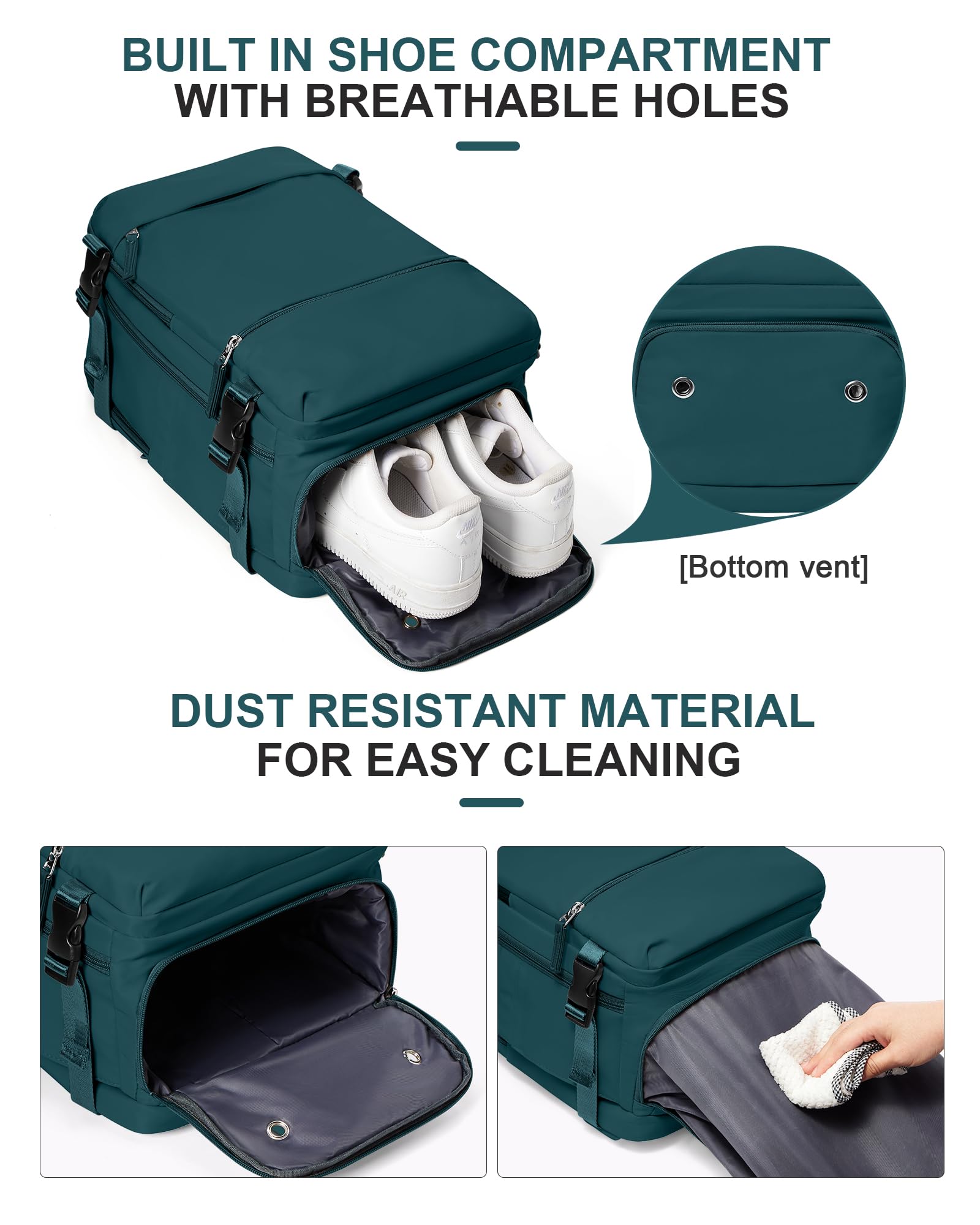BJLFS Borse da Cabina per Ryanair 40x30x20 Zaino Wizzair Sottovuoto da viaggio 40x20x25 Bagaglio a Mano con compressione sottovuoto,Zaino Easyjet 45x36x20,Zaini Casual per laptop da 14 pollici