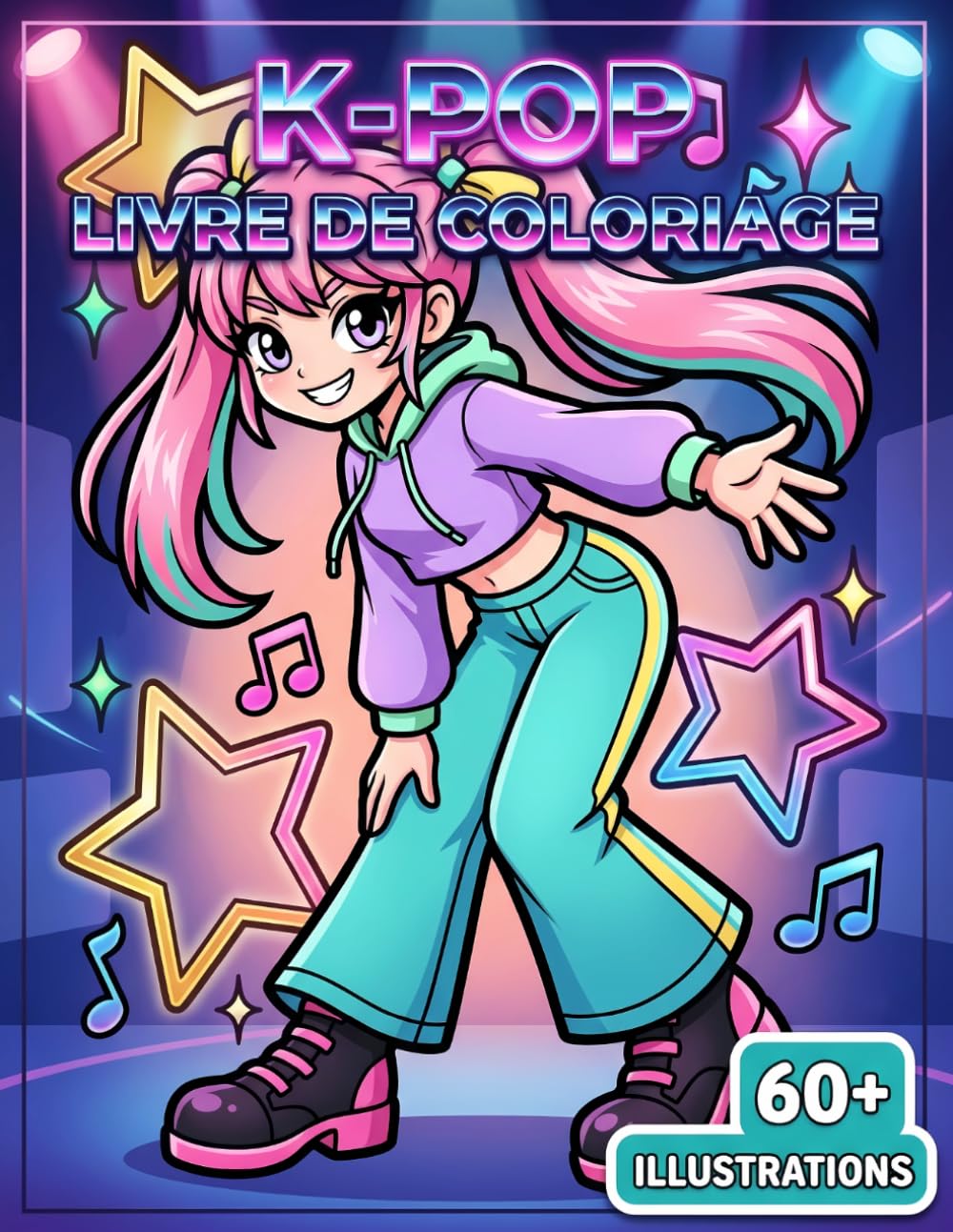 Livre de coloriage K-Pop: Plus De 60 Dessins Amusants De Personnages Adorables Inspirés Par La Culture Musicale Coréenne Pour Les Adolescents